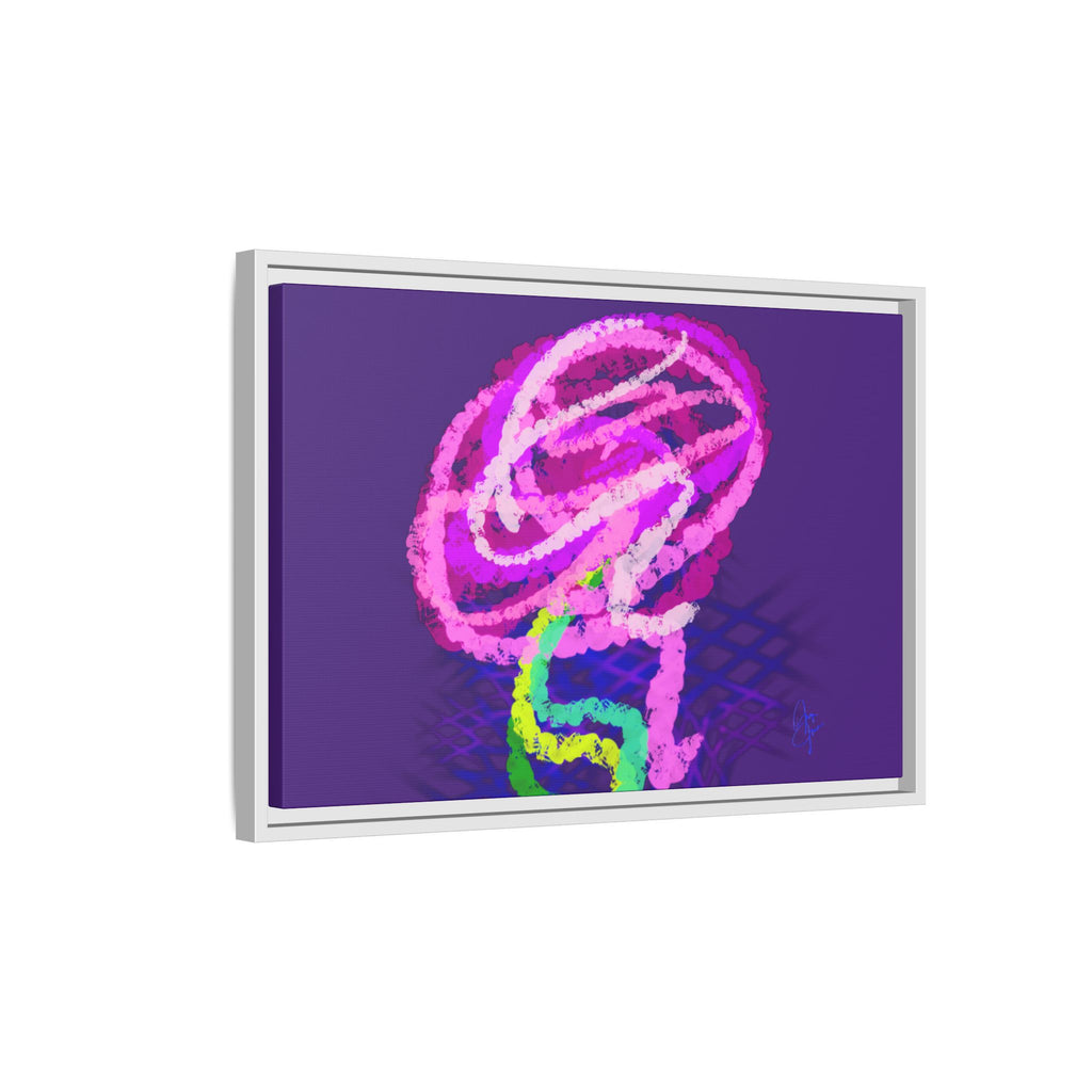 Framed Matte Canvas - Neon Rose Abstract Wall Art