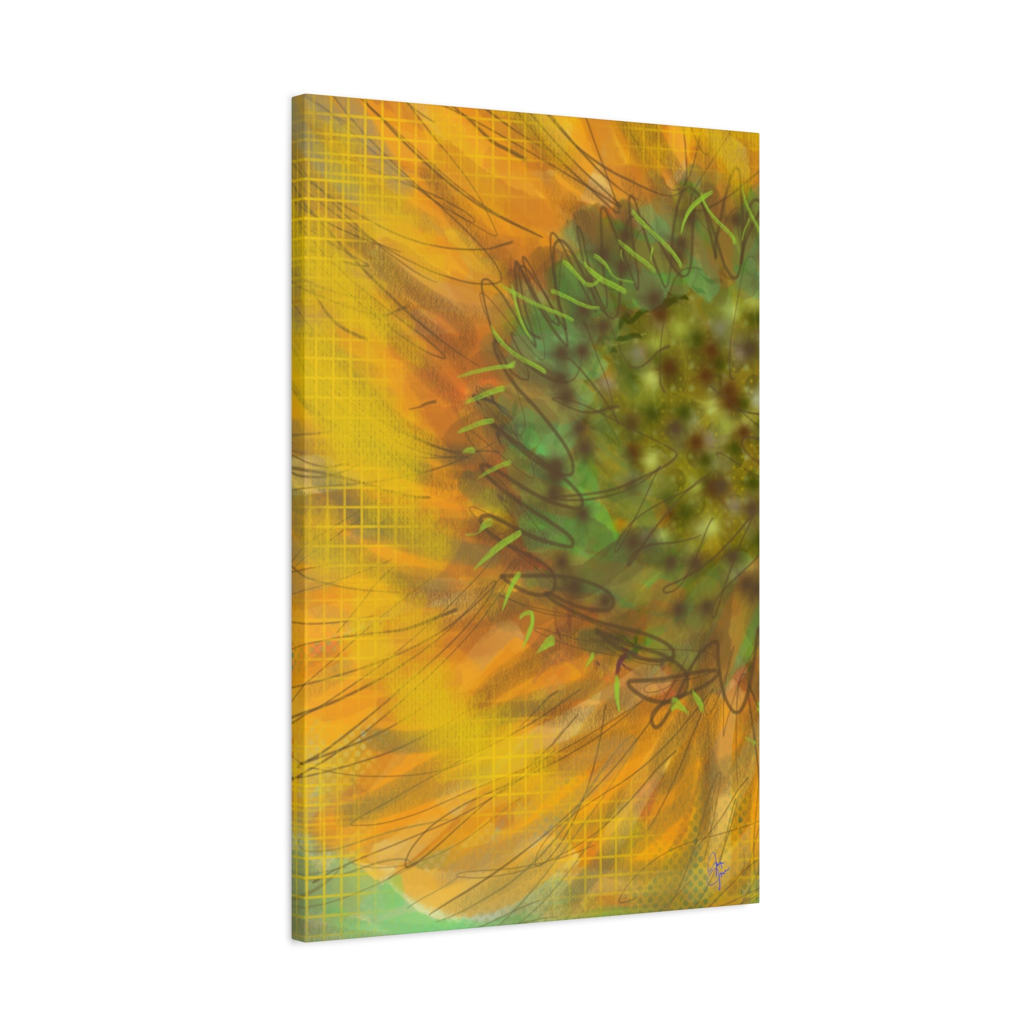 Sunflower Burst Matte Canvas Wall Art — Orange Stretched Canvas Print