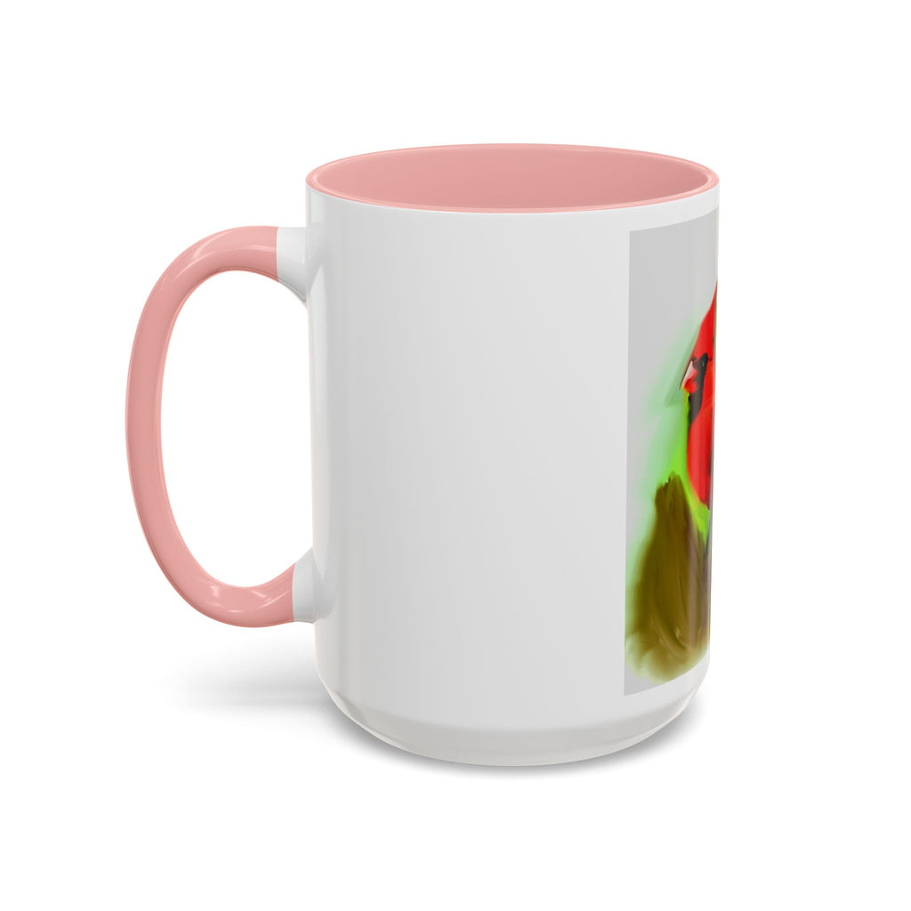 Cardinal Bird Accent Coffee Mug — Red Cardinal Sunrise Art Ceramic Mug (11/15 oz)