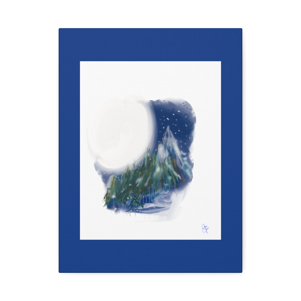 Moonlit Pine Forest Canvas Print — Stretched 1.5"