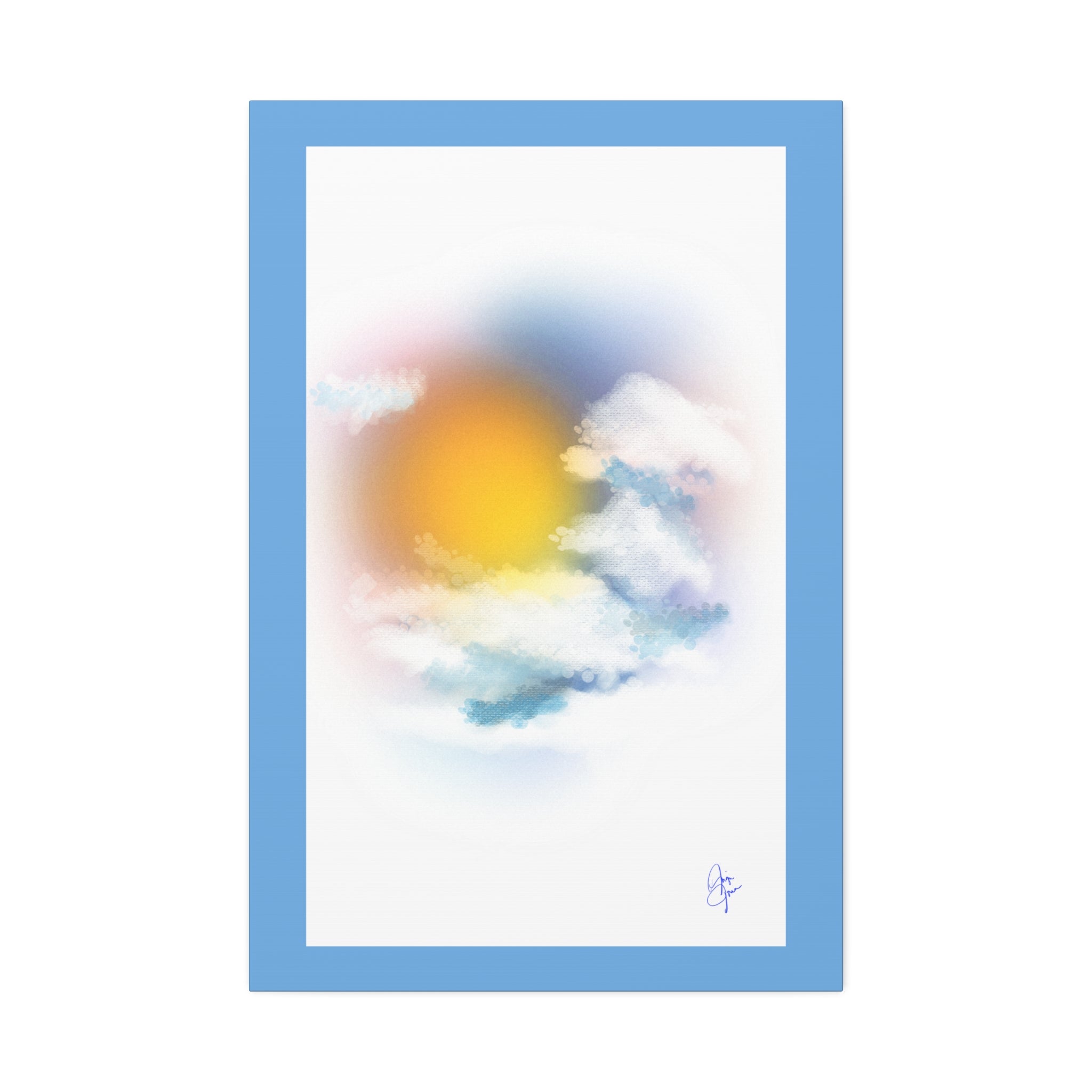 Sunrise Sky Canvas Print — Soft Cloud Wall Art, Serene Morning Decor