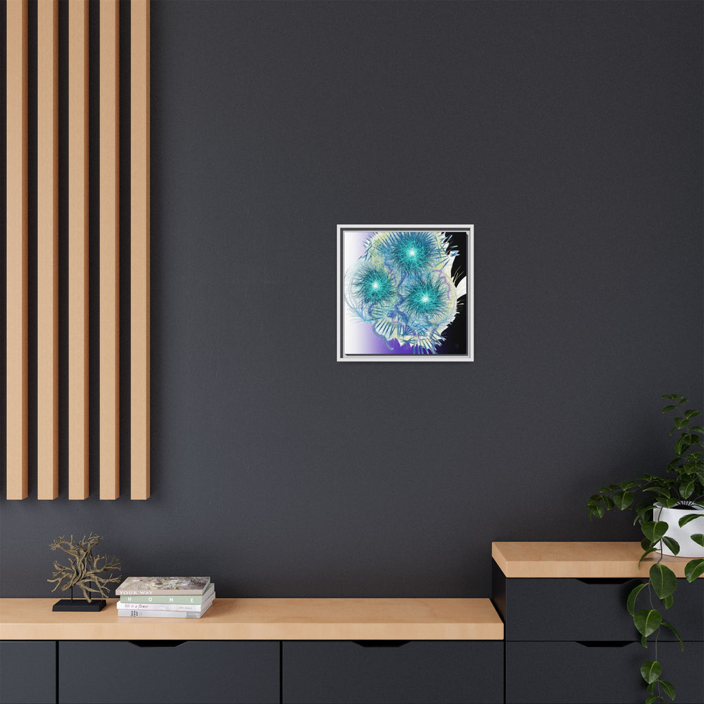 Dandelion Abstract Print Matte Canvas Framed Wall Art