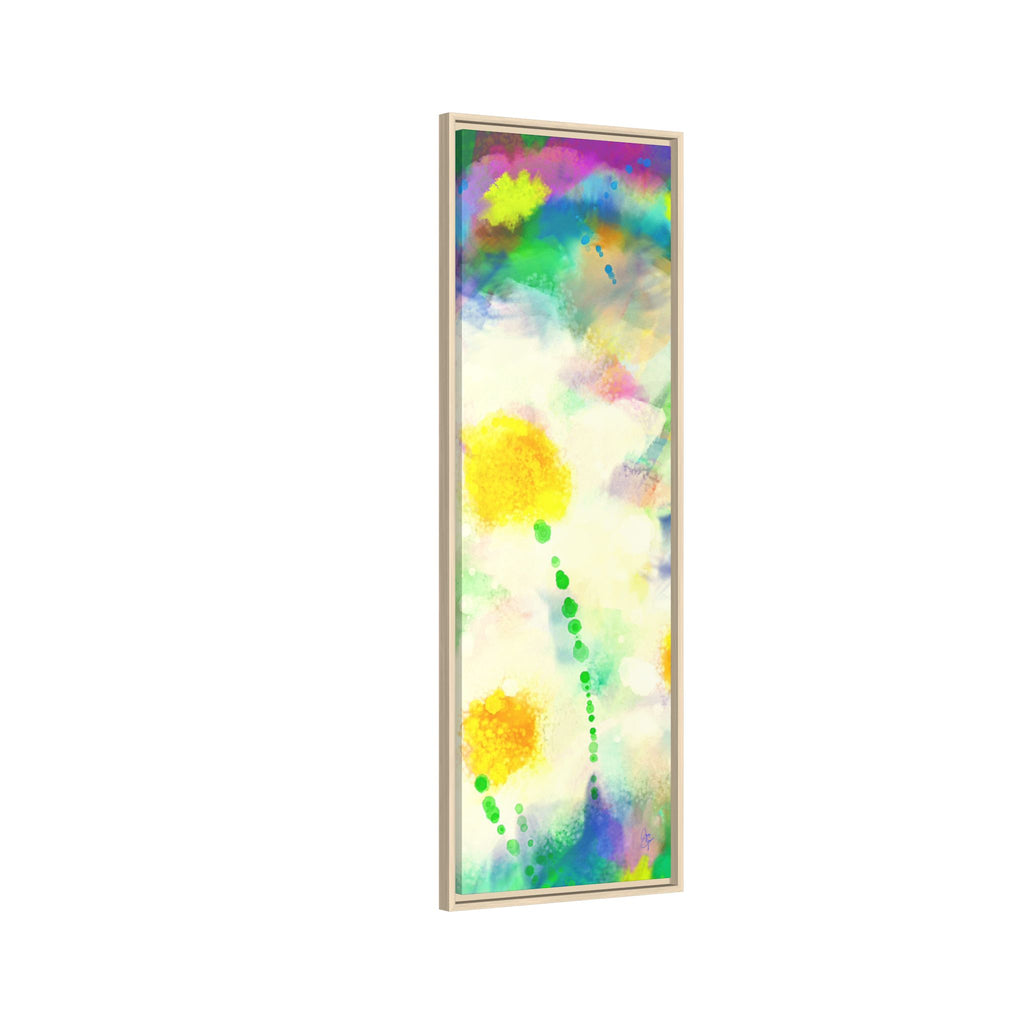 Framed Matte Canvas - Watercolor Yellow Floral Abstract Wall Art