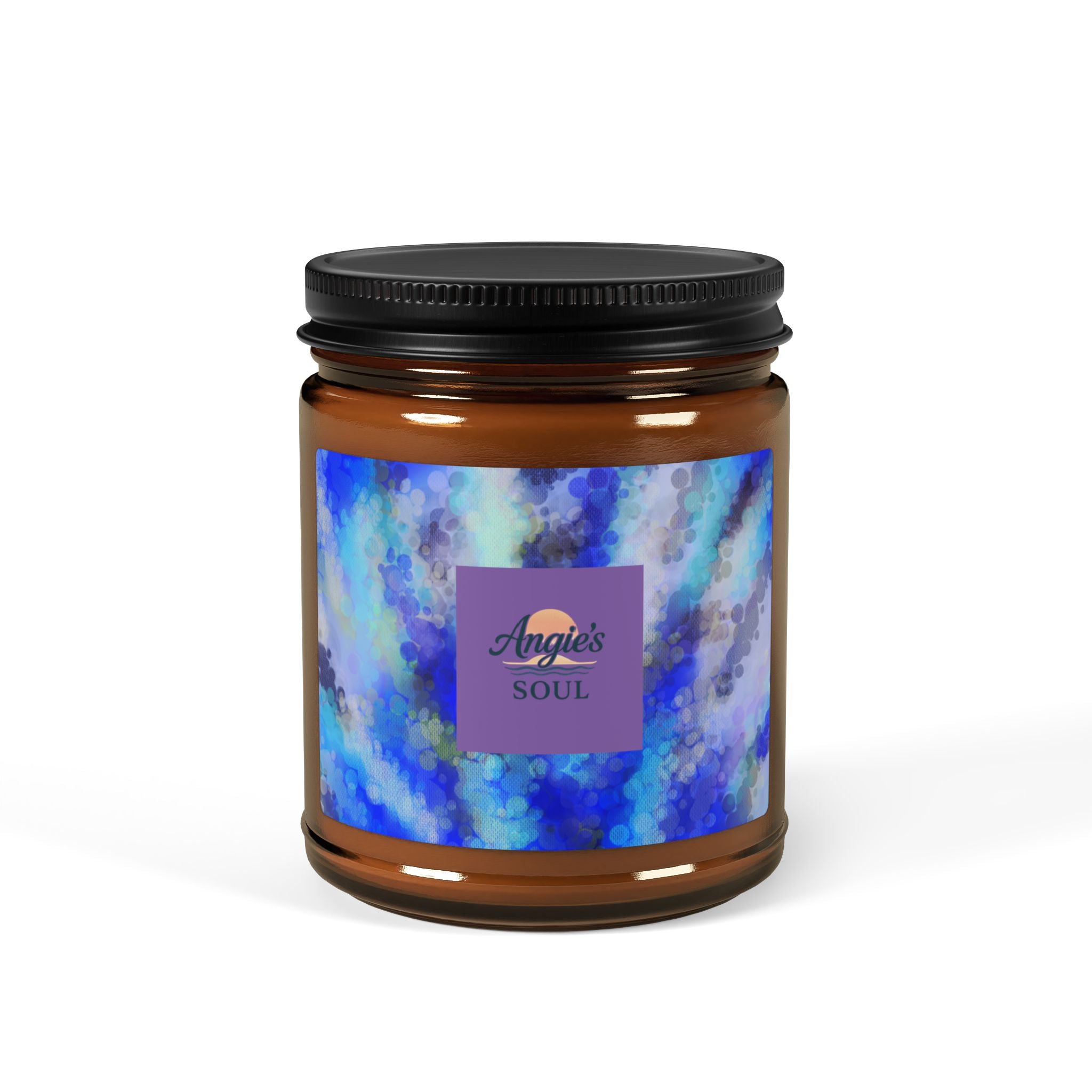 Blue Serenity Soy Candle — Scented Amber Jar (Multi-Size)