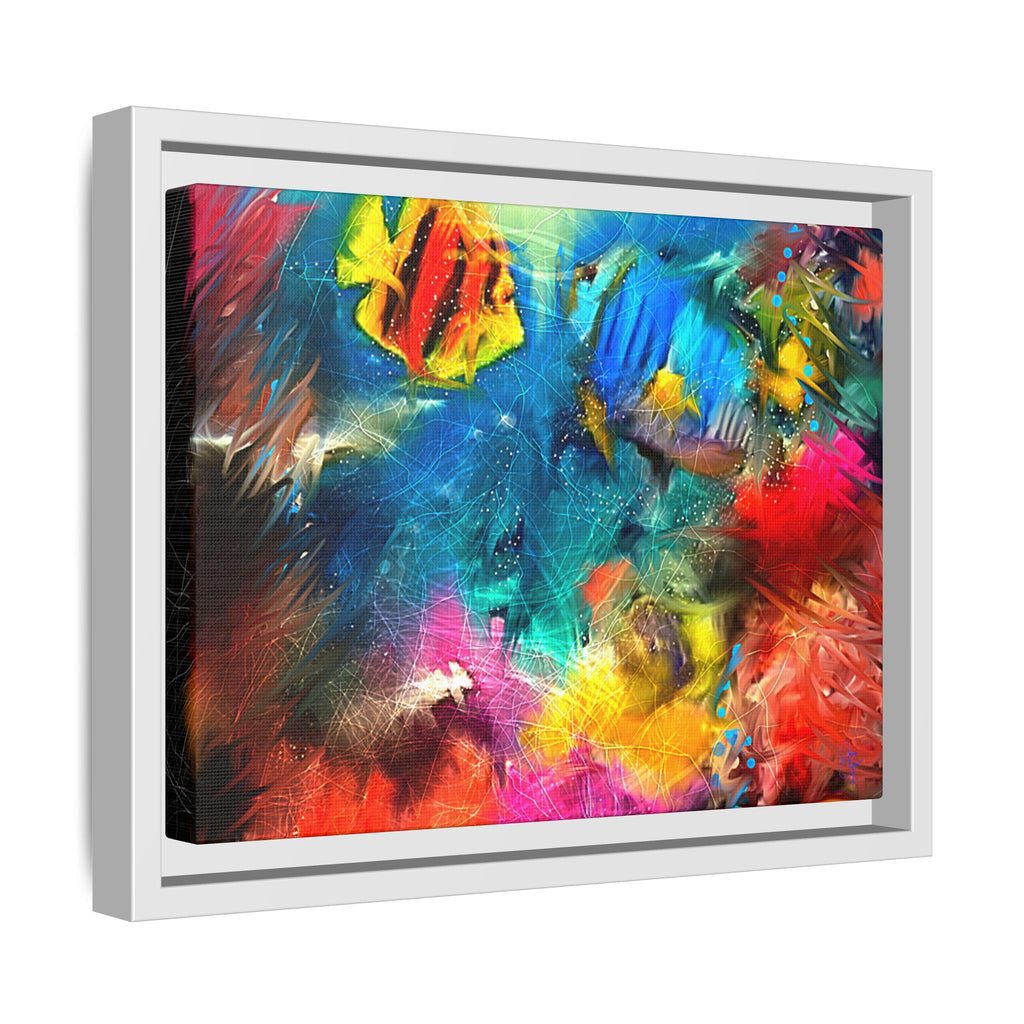 Framed Abstract Color Explosion Canvas — Vibrant Multi‑Color Wall Art
