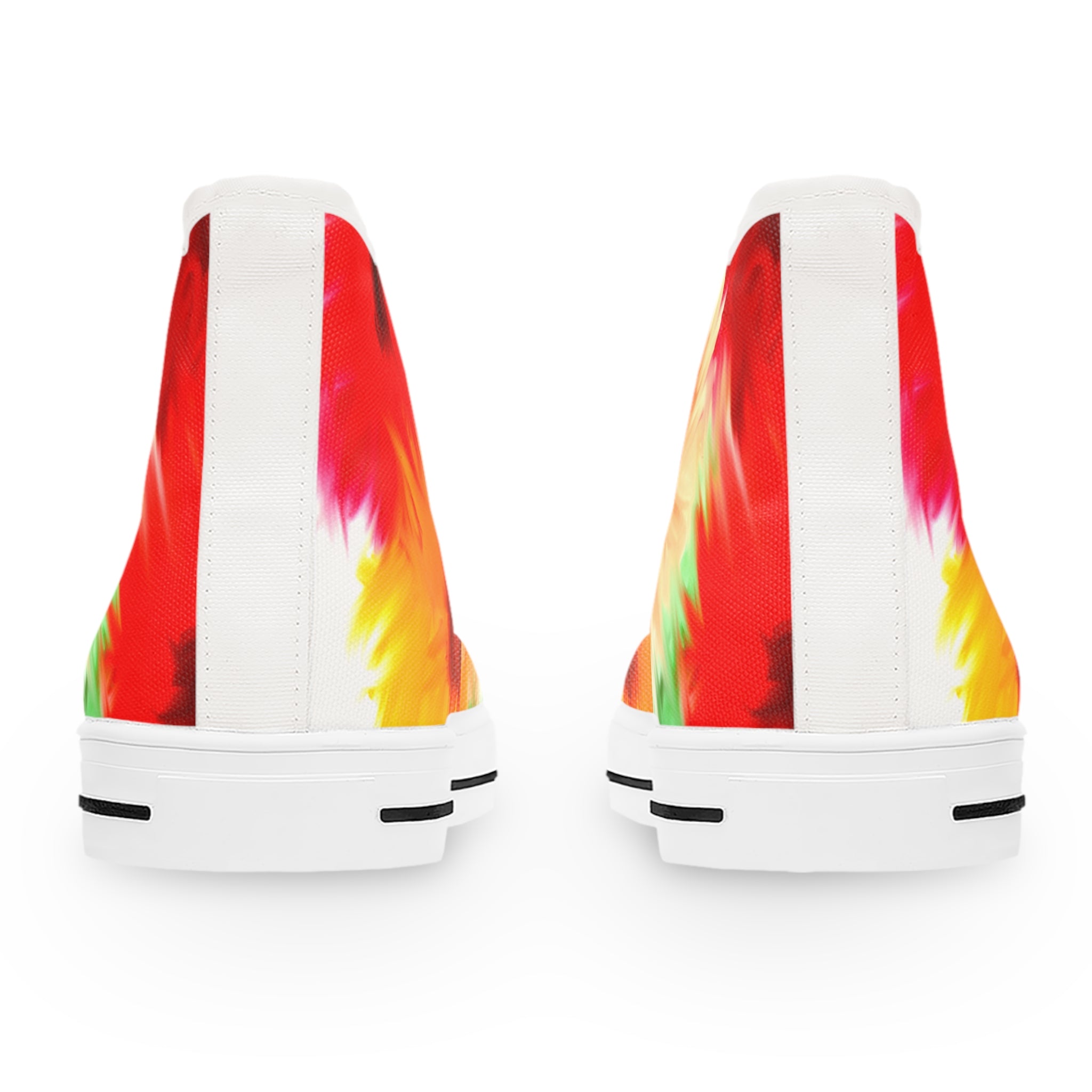 Tie-Dye Sunrise High Top Sneakers — Women's Colorful Floral Burst Shoes