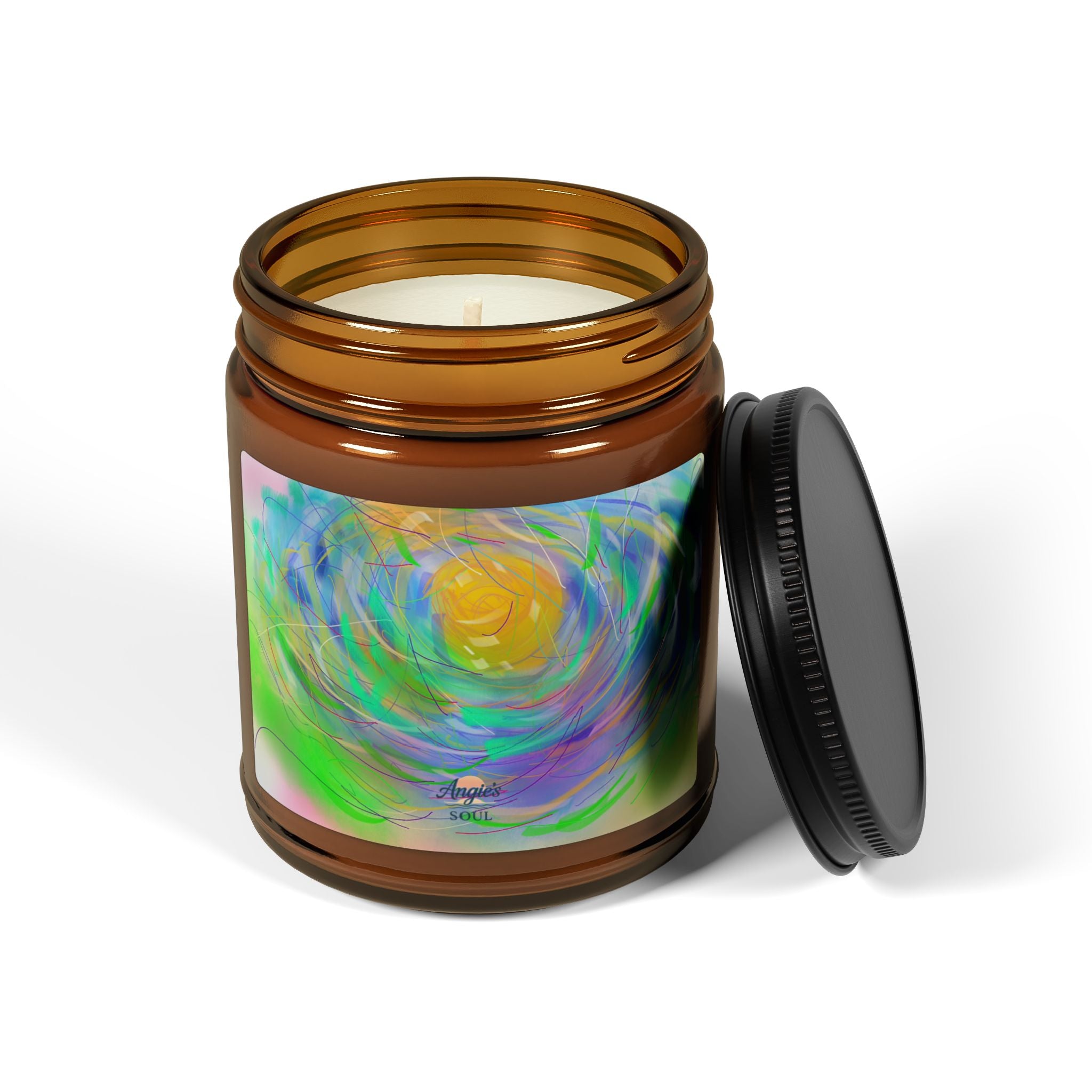 Soy Candle — Fresh Citrus & Floral Scent in Amber Jar (Multi-Size)