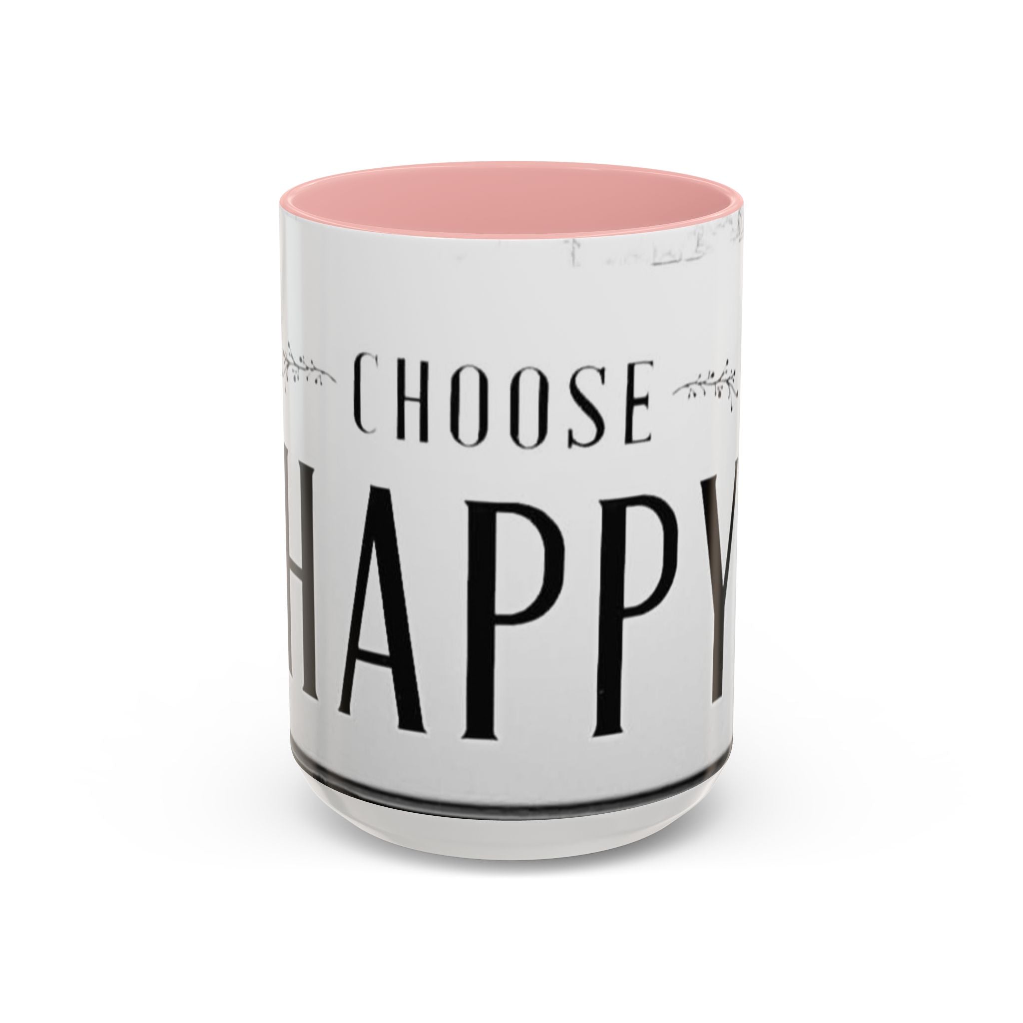 Choose Happy Accent Coffee Mug – Inspirational Black & White Ceramic Mug (11/15oz)