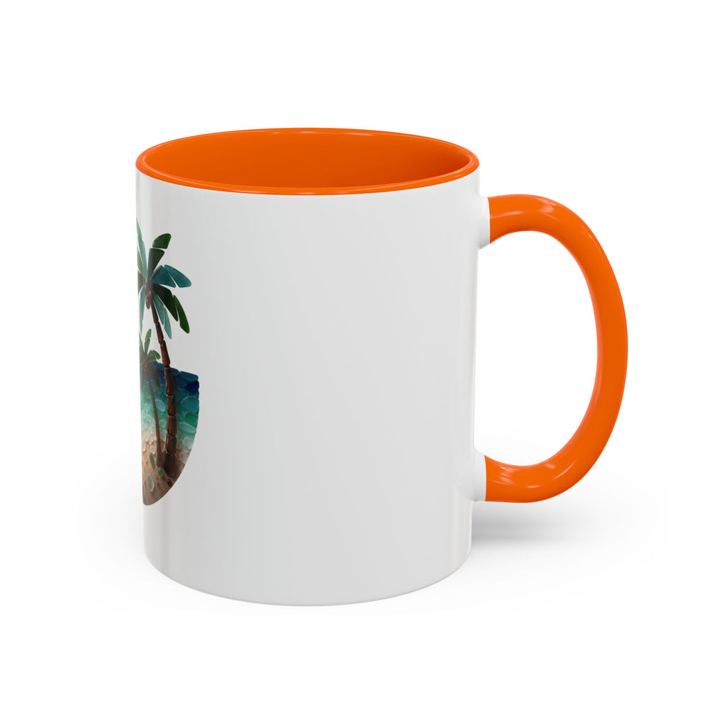 Sunset Beach Coffee Mug — Tropical Palm Ocean Sunrise Accent Mug (11/15oz)