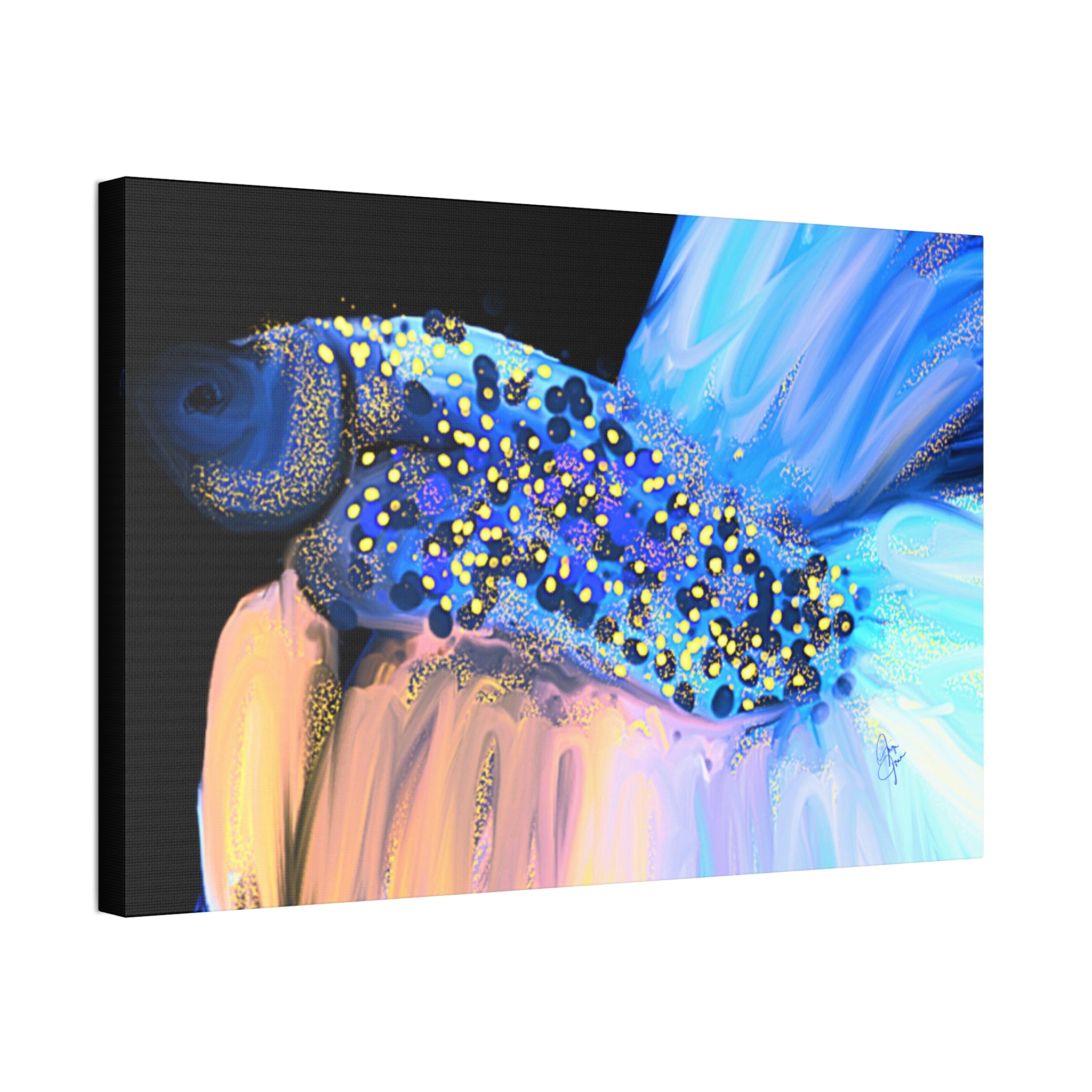 Betta Fish Canvas Print — Vibrant Blue Tropical Aquarium Wall Art (Stretched 1.5")