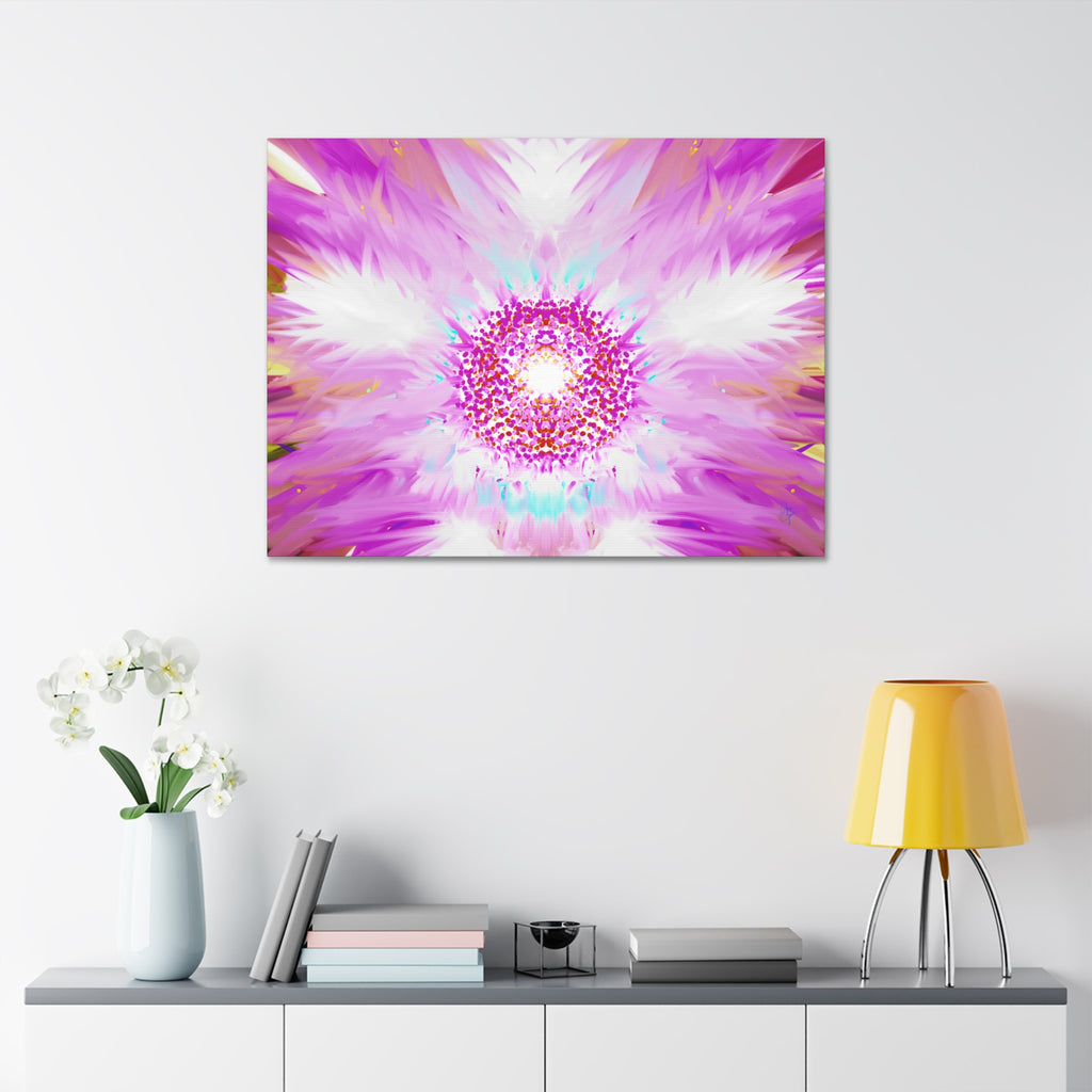 Pink Floral Mandala Canvas Print — Stretched Wall Art