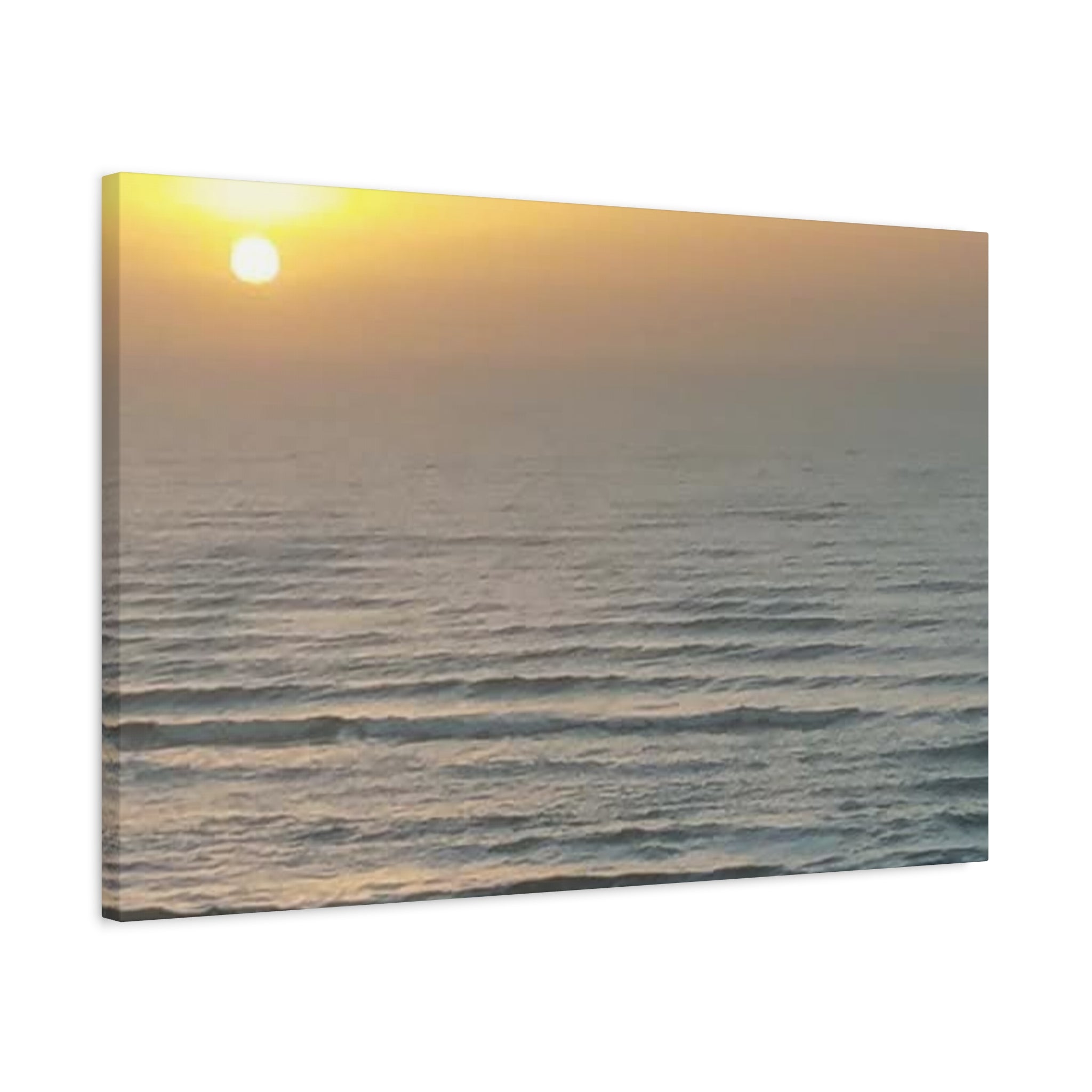 Sunrise Ocean Waves Matte Canvas Print — Stretched 1.25" Wall Art