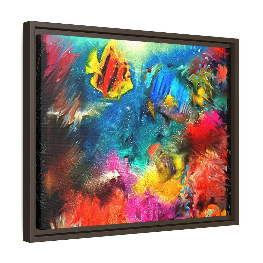 Framed Abstract Color Explosion Canvas — Vibrant Multi‑Color Wall Art