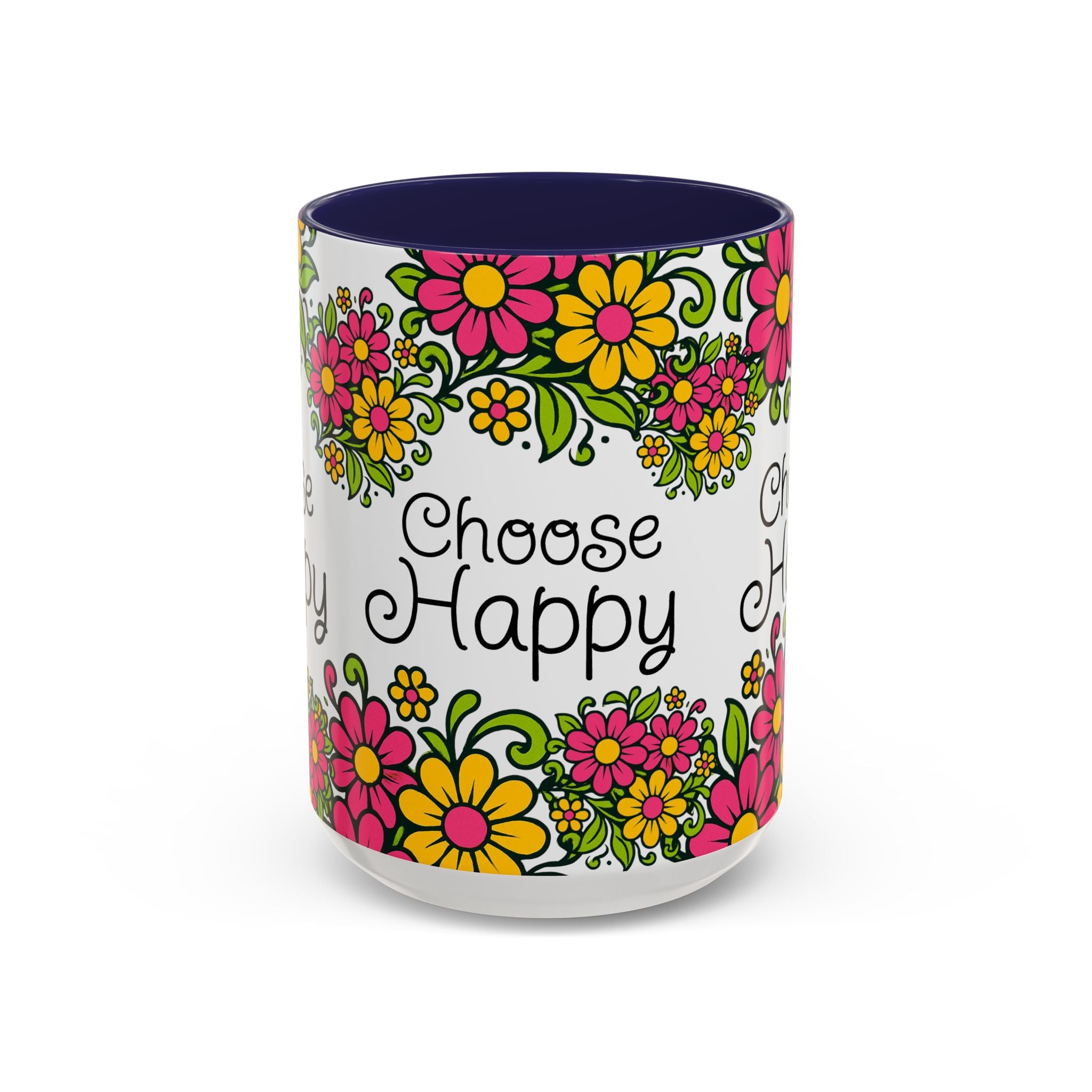Choose Happy Floral Coffee Mug — Accent 11/15oz