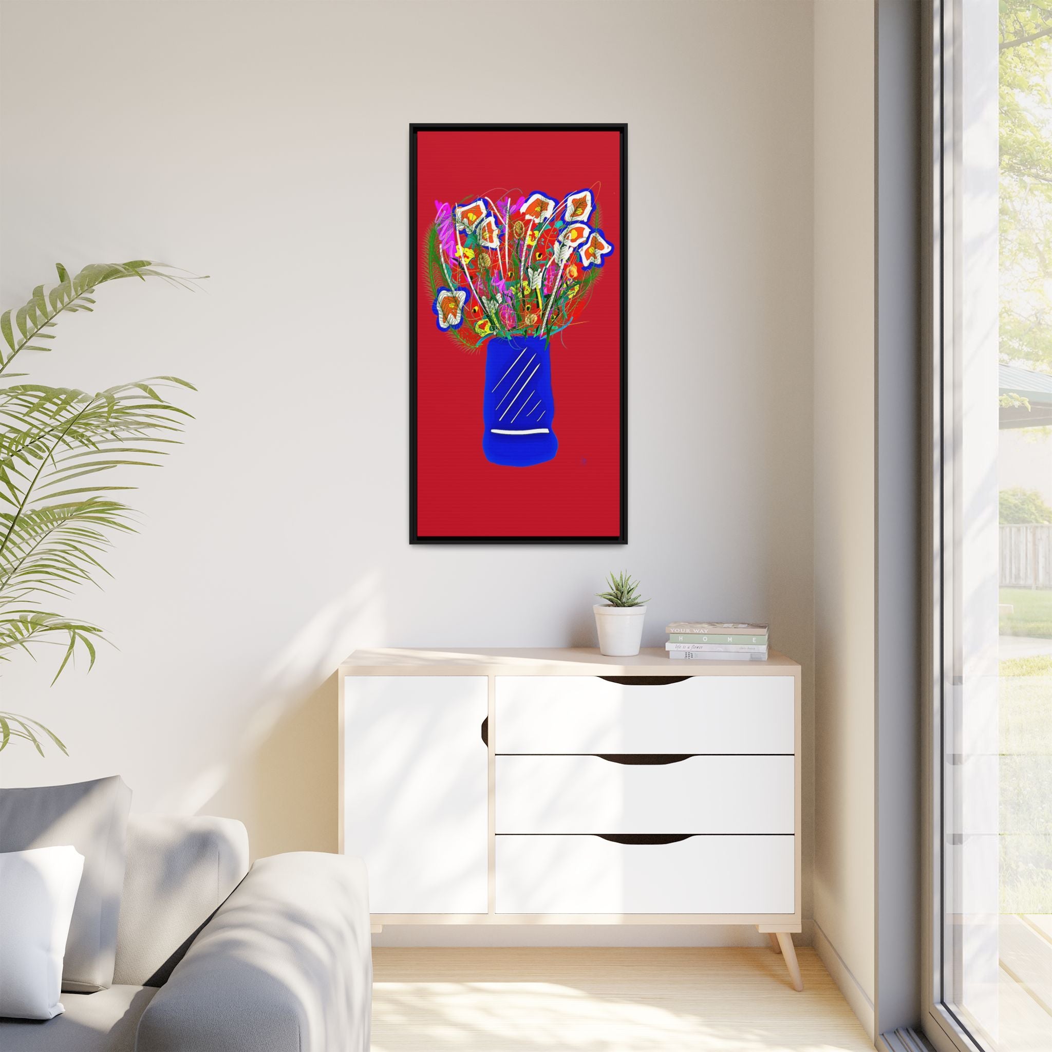 Floral Bouquet Matte Canvas Print — Framed Wall Art