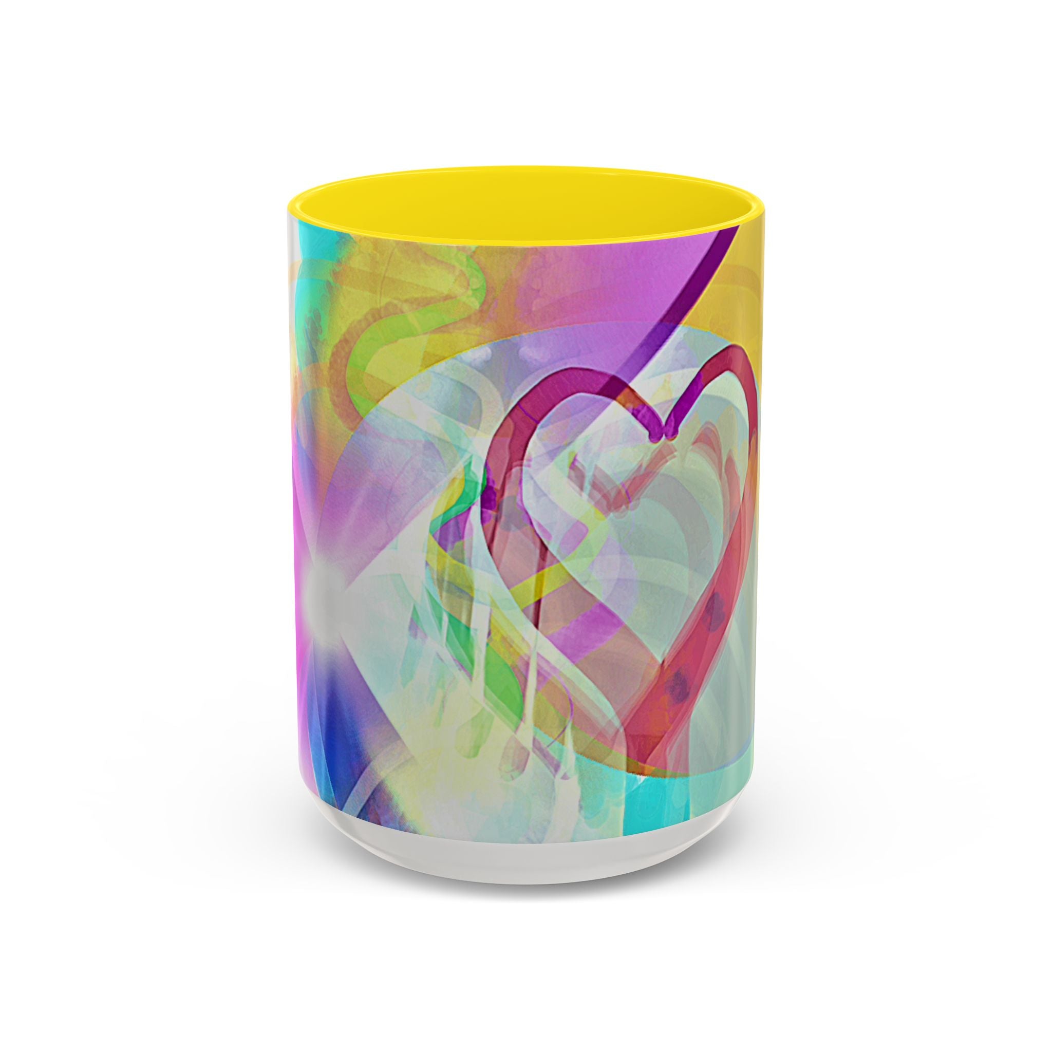 Colorful Heart Coffee Mug – Vibrant Abstract Love Accent Mug (11/15oz)