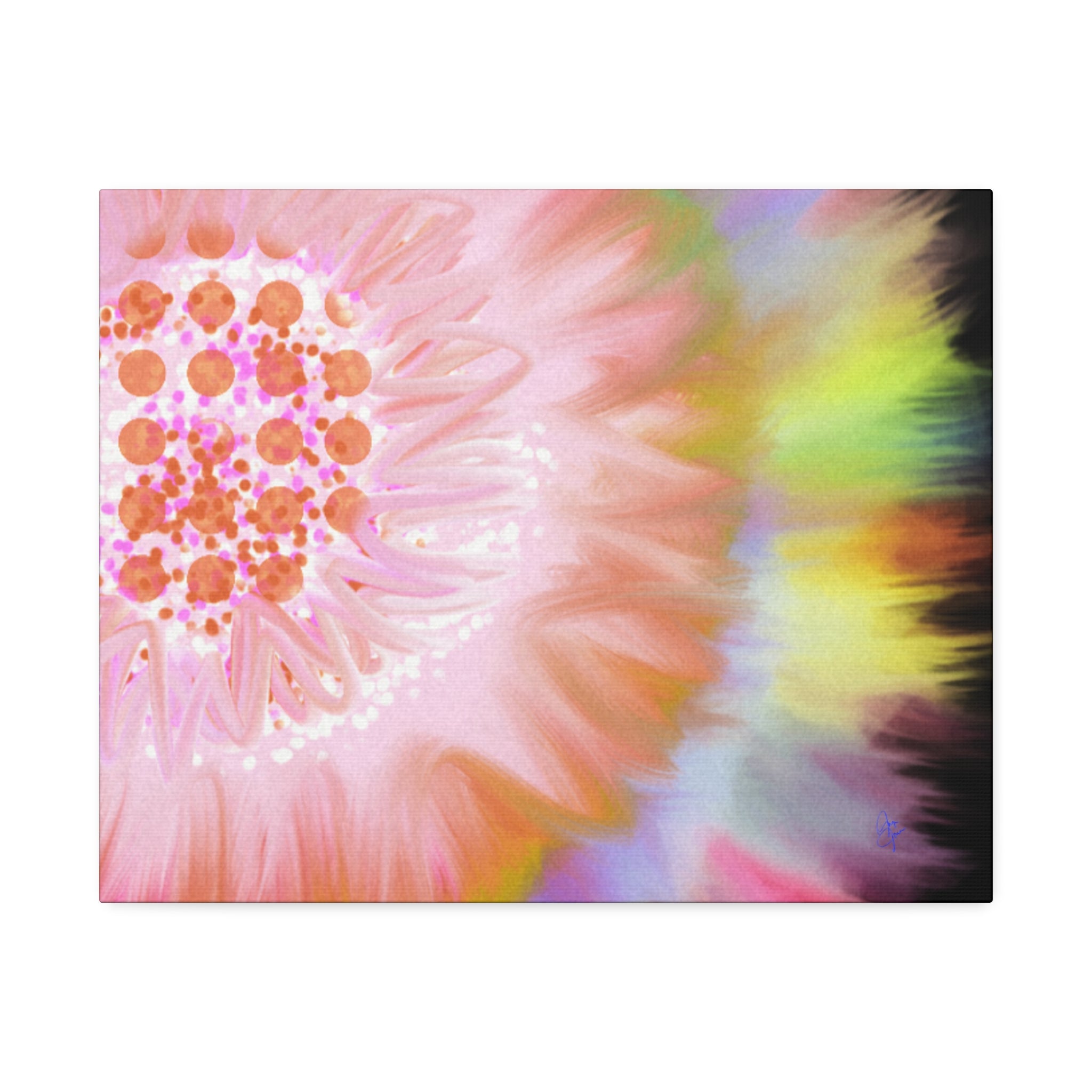 Abstract Floral Burst Canvas Stretched 1.5" — Colorful Sunflower Wall Art