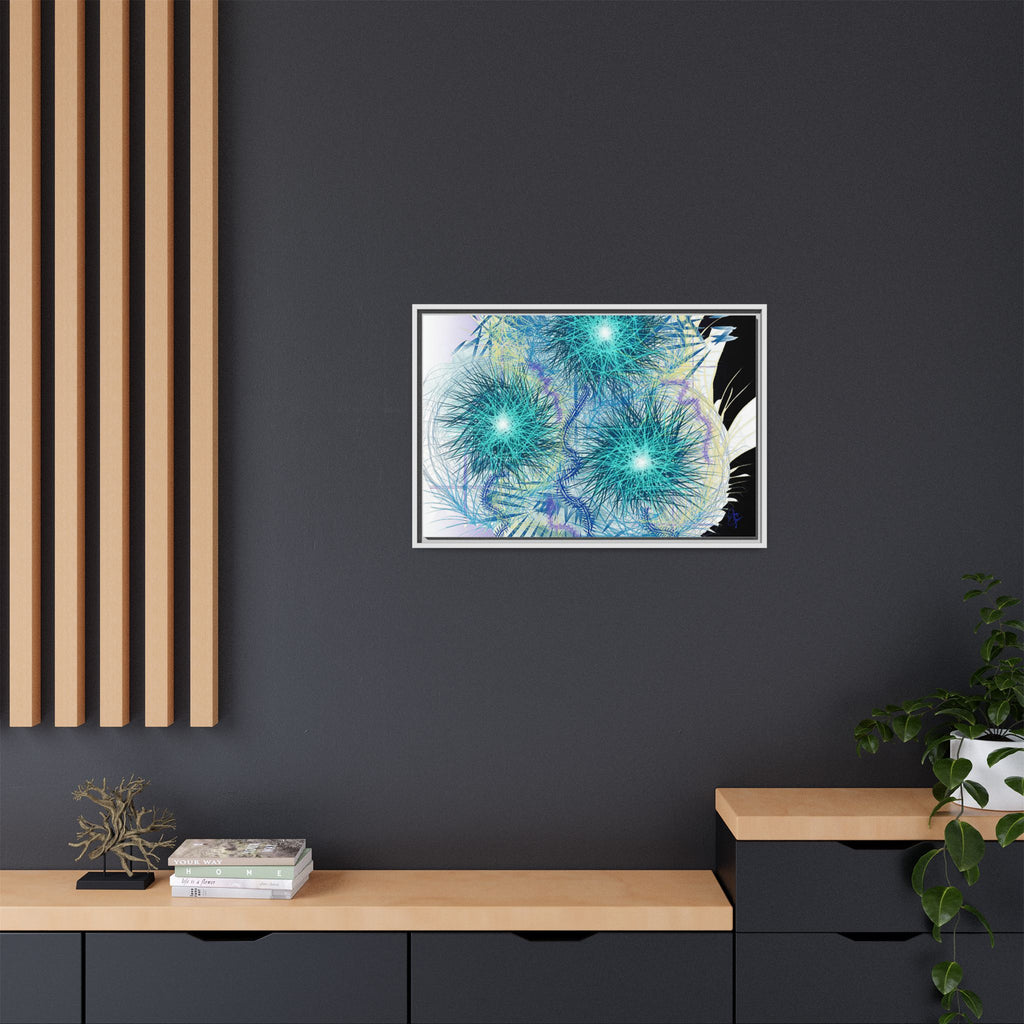 Dandelion Abstract Print Matte Canvas Framed Wall Art