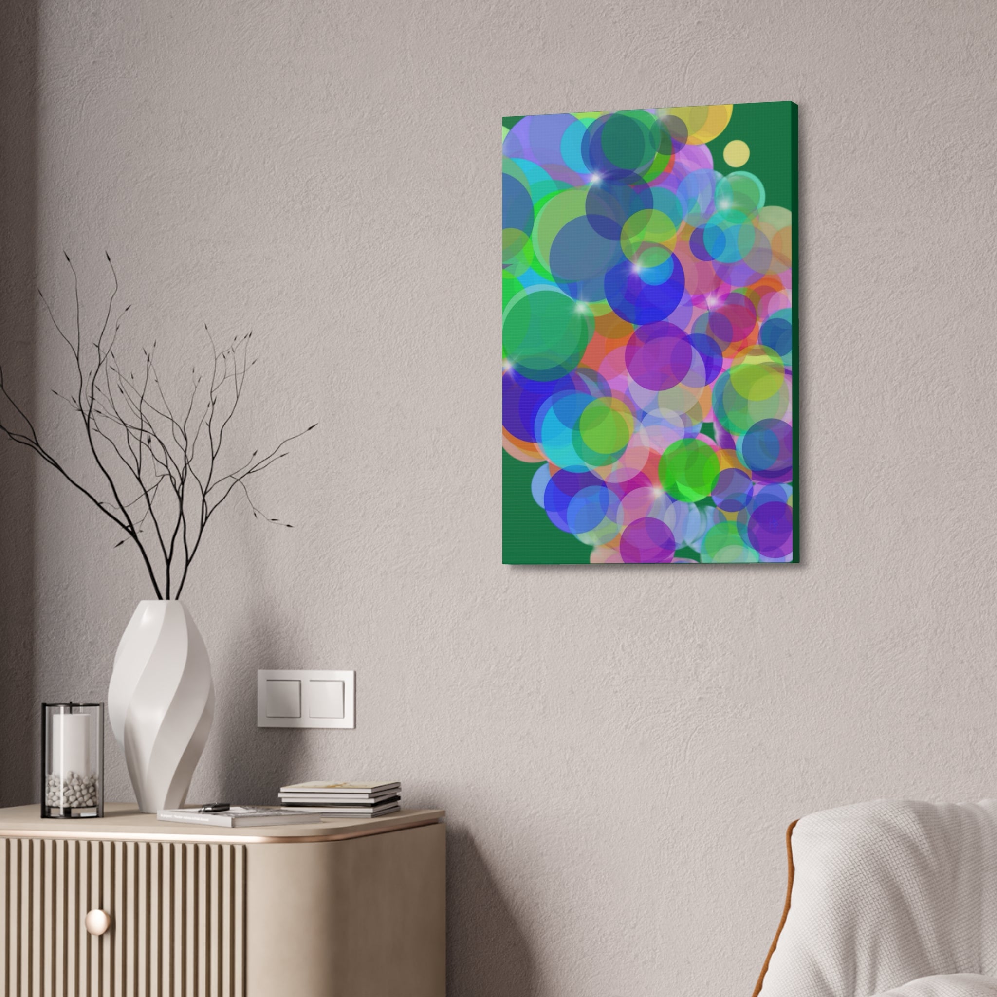 Abstract Colorful Bokeh Canvas Print — Vibrant Stretched Wall Art