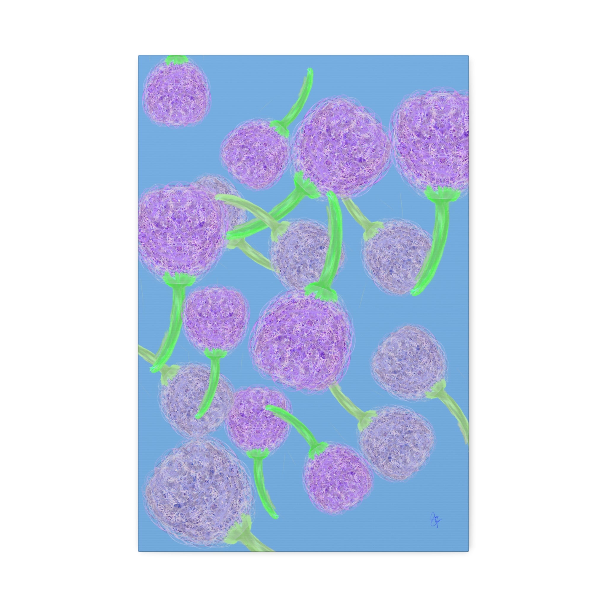 Purple Berry Art Canvas Print — Floral Abstract Wall Decor (Stretched 1.5")