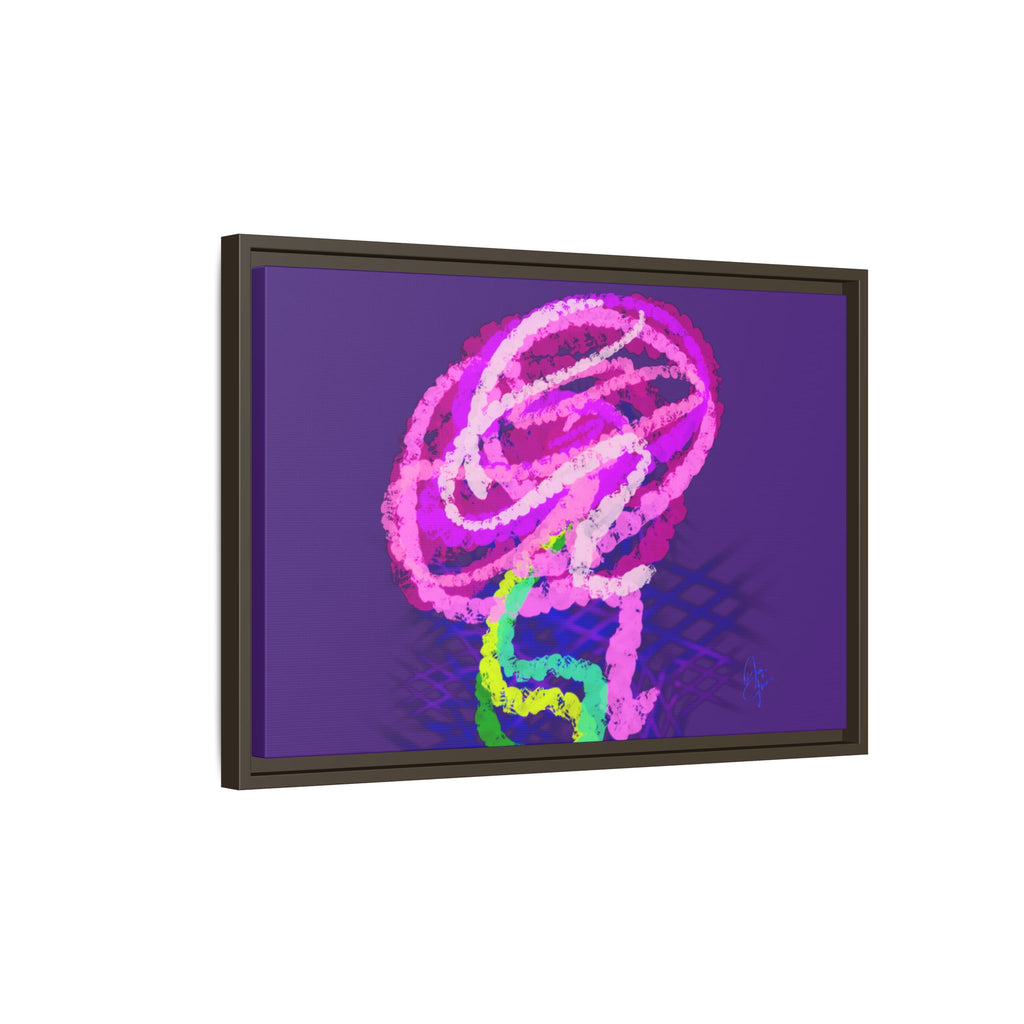 Framed Matte Canvas - Neon Rose Abstract Wall Art