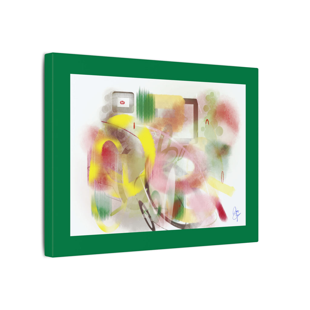 Abstract Color Burst Matte Canvas Wall Art — Green-Edged Stretched Print