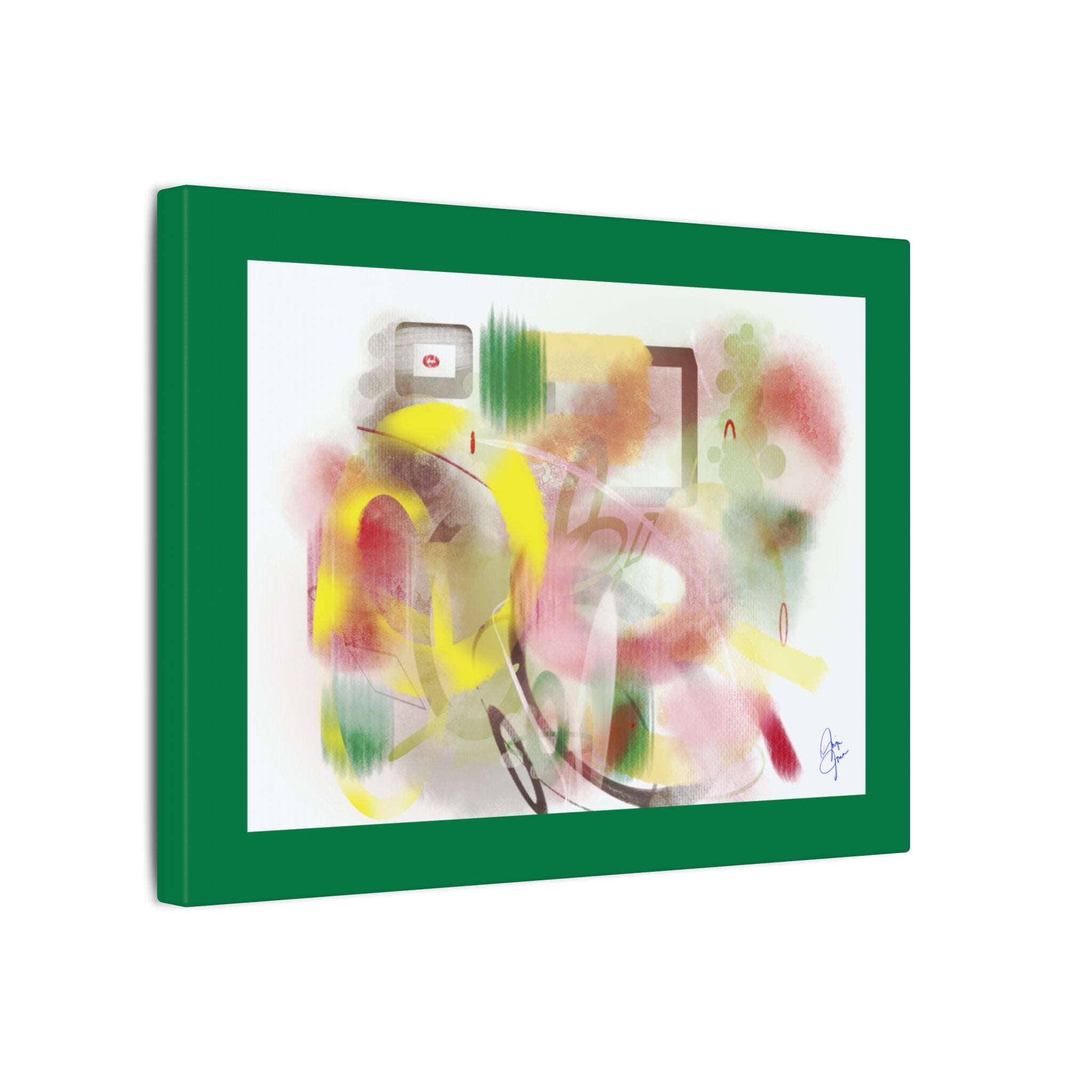 Abstract Color Burst Matte Canvas Wall Art — Green-Edged Stretched Print
