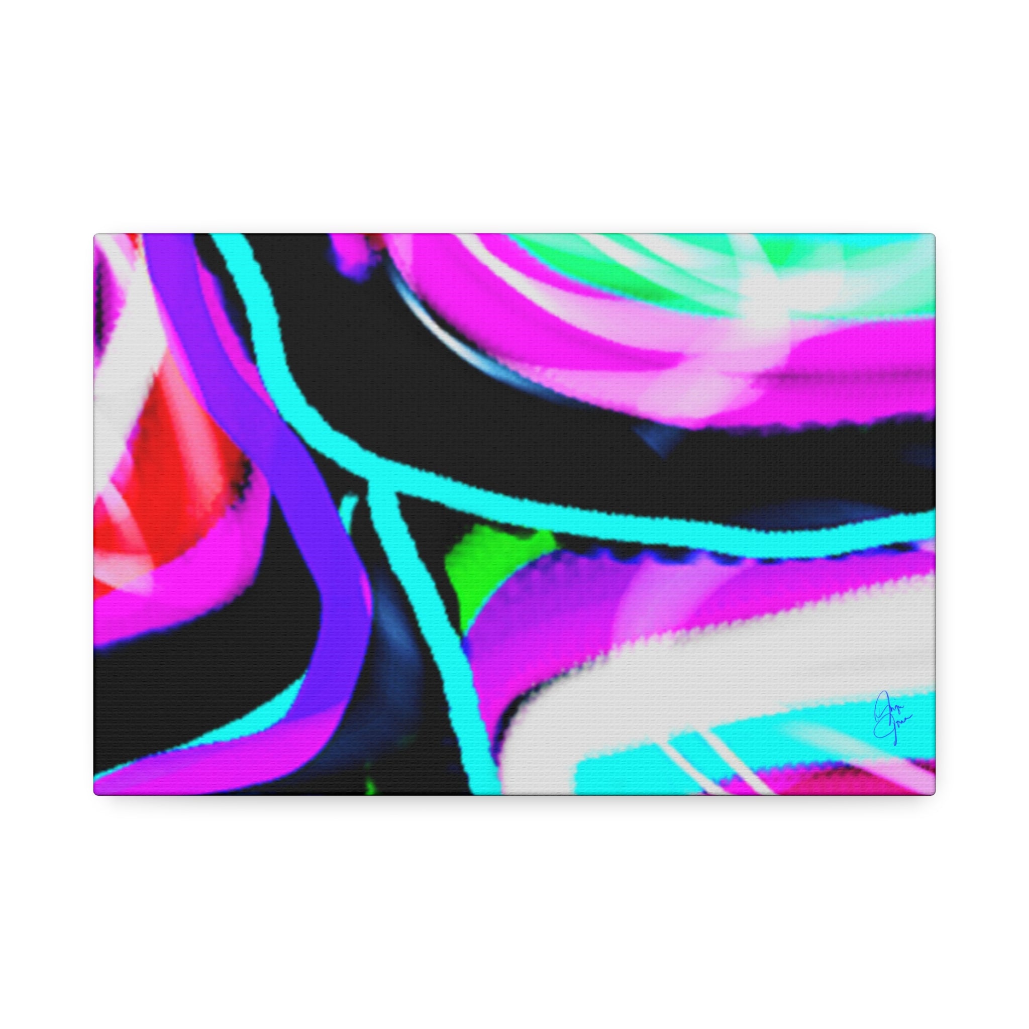 Abstract Neon Wave Canvas