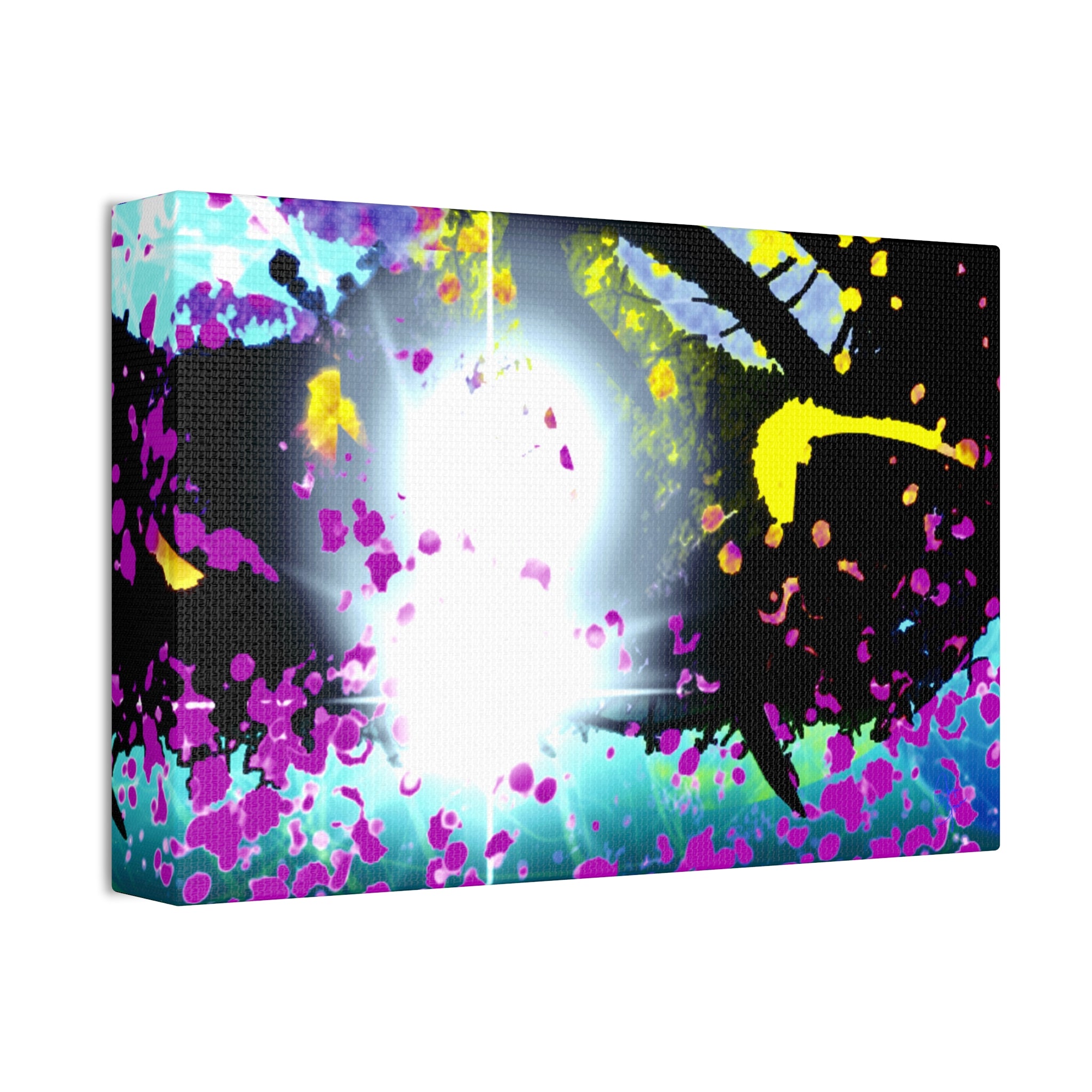 Abstract Neon Splash Canvas Print — Vibrant Galaxy-Inspired Wall Art (Stretched 1.5")
