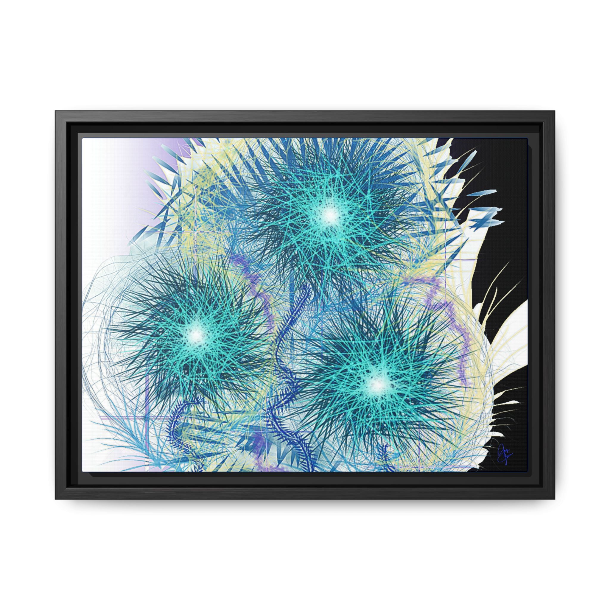 Dandelion Abstract Print Matte Canvas Framed Wall Art