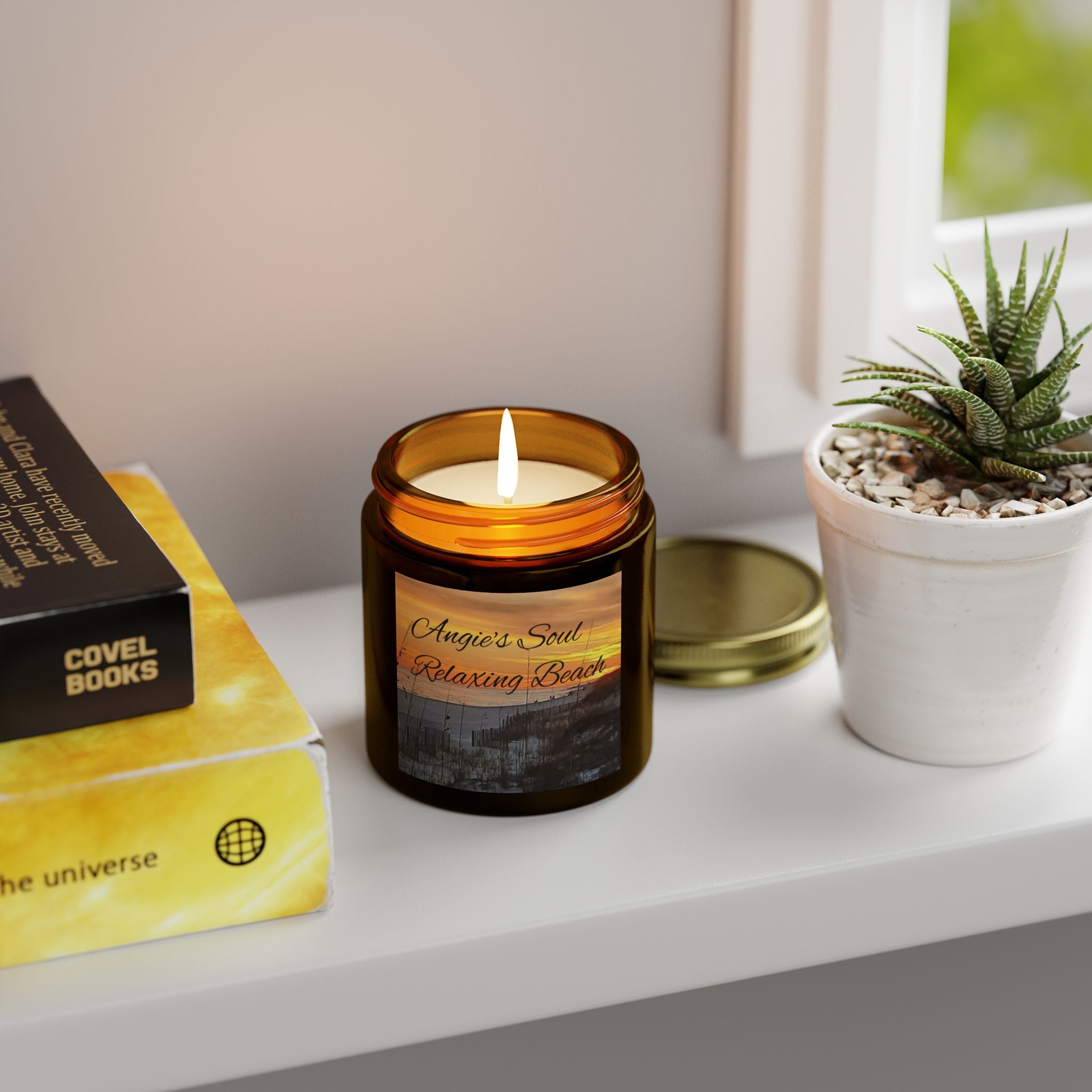 Relaxing Beach Scented Candle - Coconut Apricot Wax