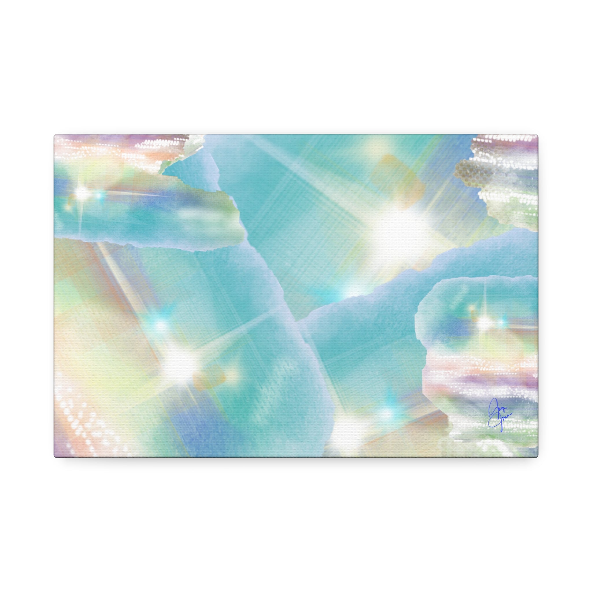 Iridescent Dreamscape Canvas Wall Art — Pastel Sea Glass Abstract