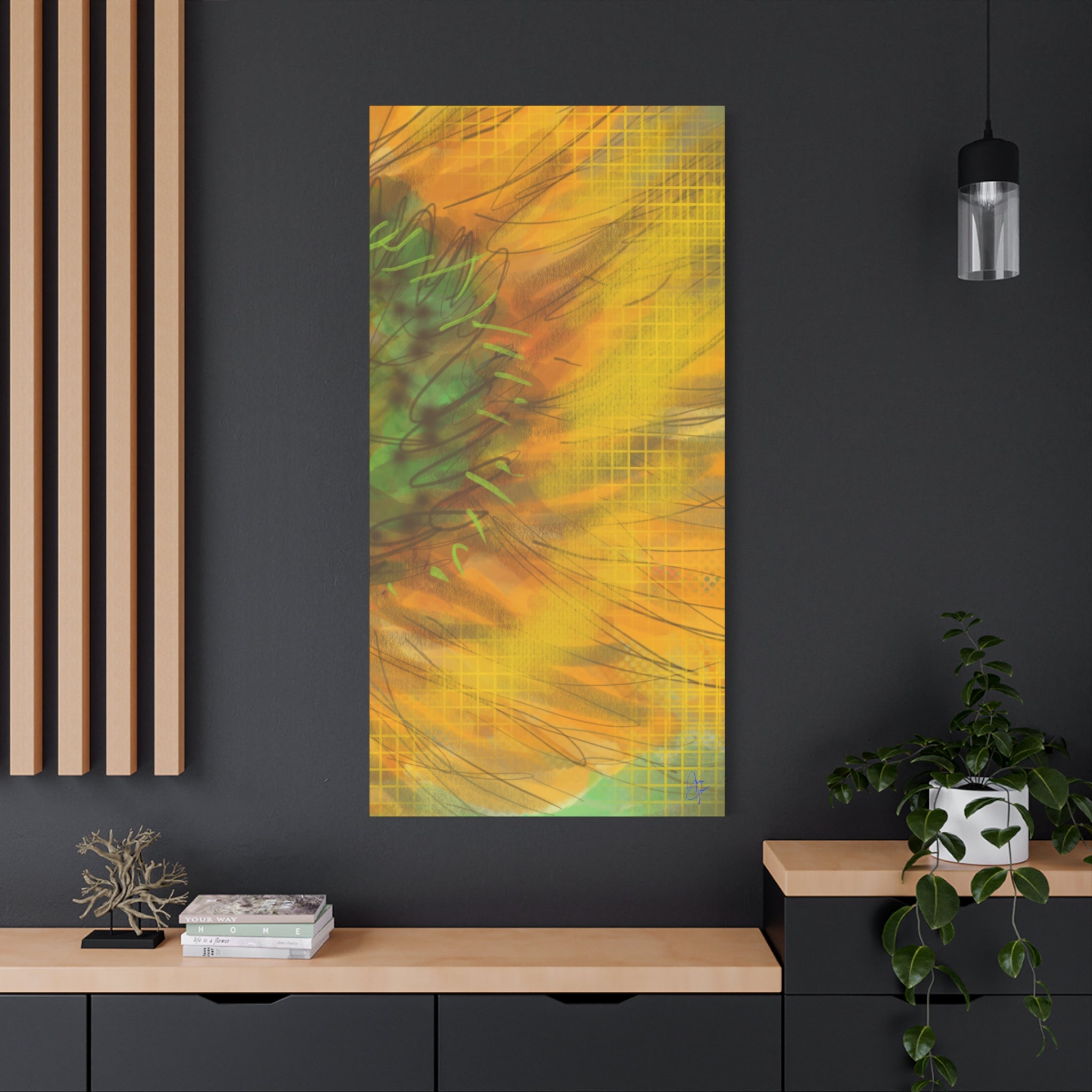 Sunflower Burst Matte Canvas Wall Art — Orange Stretched Canvas Print