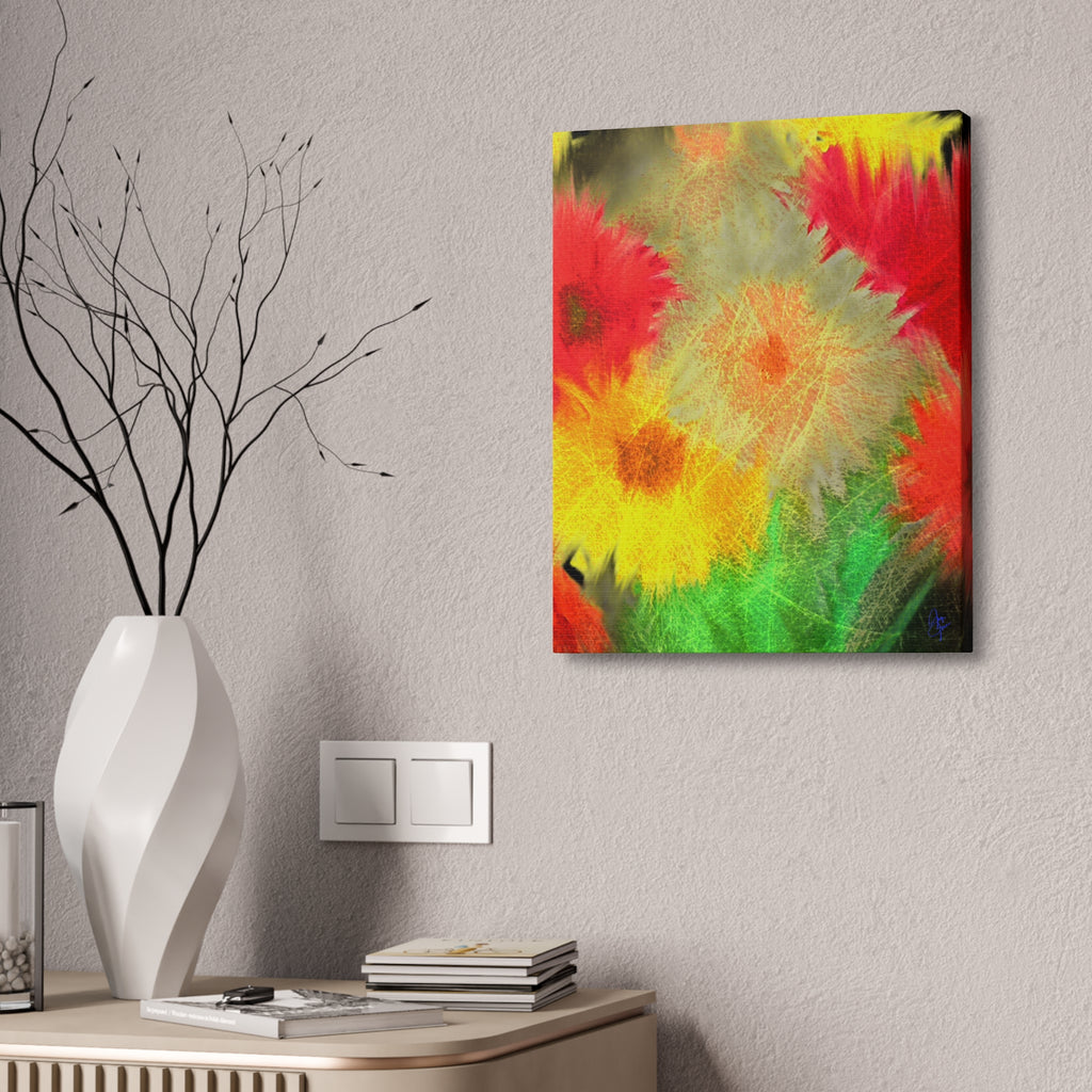 Abstract Rainbow Pumpkin Canvas Stretched 1.5" – Colorful Fall Wall Art