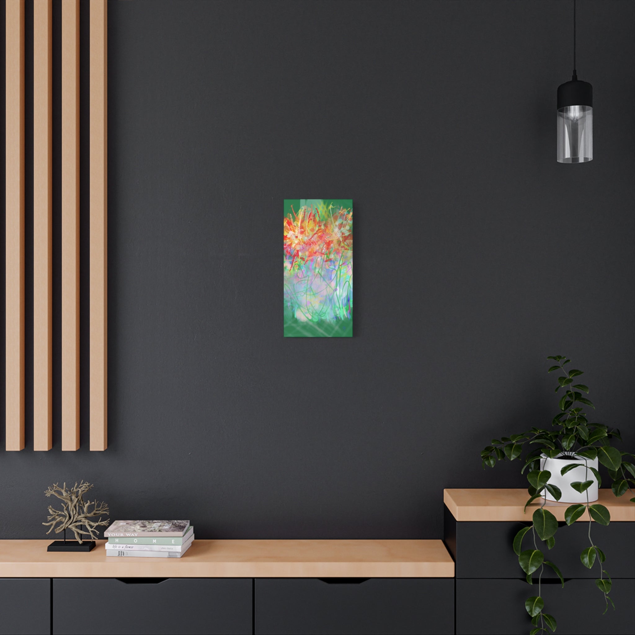 Abstract Floral Canvas Print — Colorful Spring Garden Matte Wall Art (Stretched 1.25")