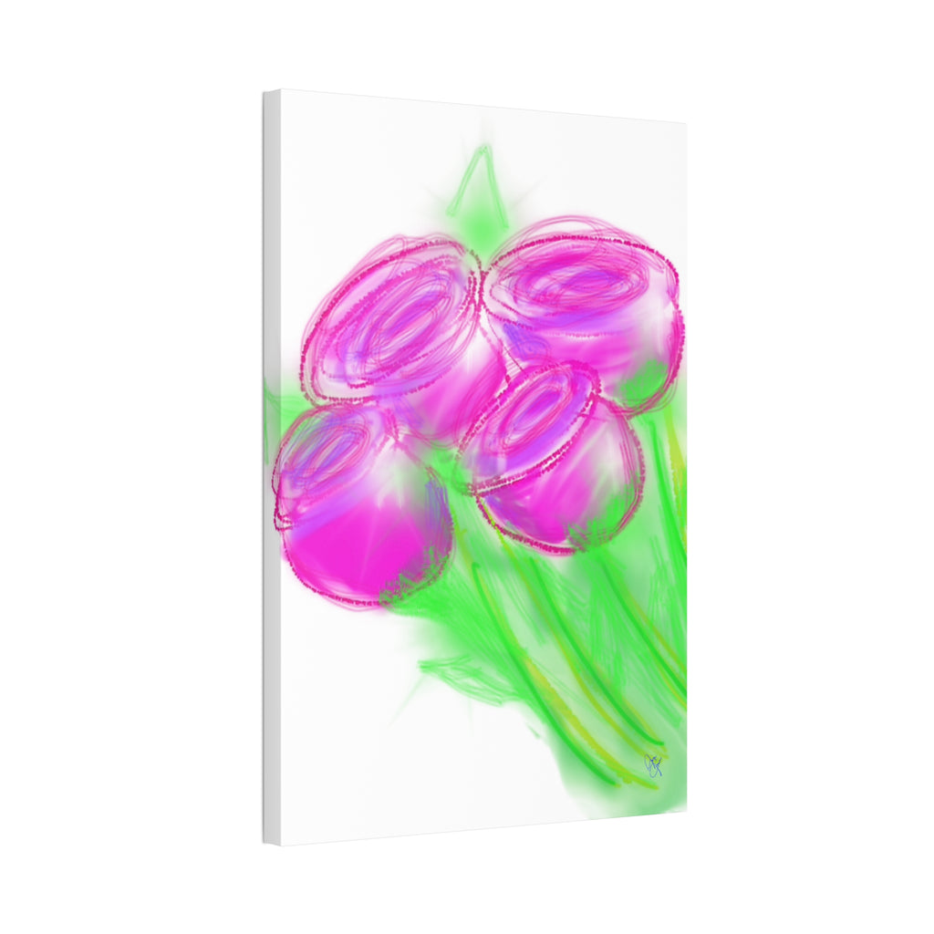 Pink Bloom Abstract Canvas