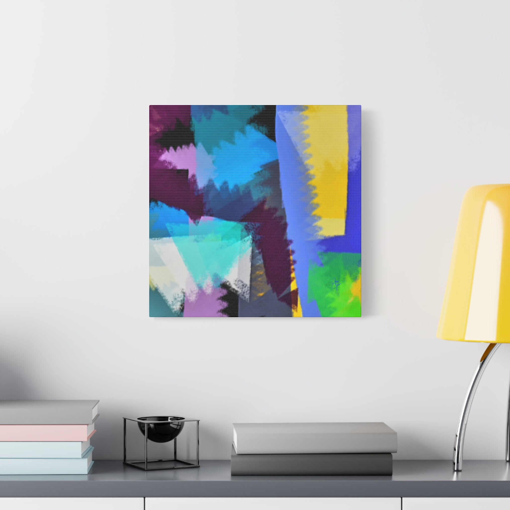 Abstract Color Burst Canvas Print — Vibrant Geometric Wall Art