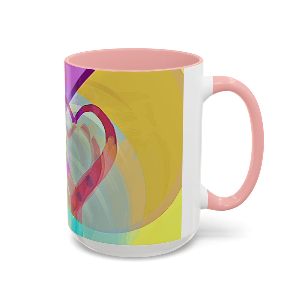 Colorful Heart Coffee Mug – Vibrant Abstract Love Accent Mug (11/15oz)