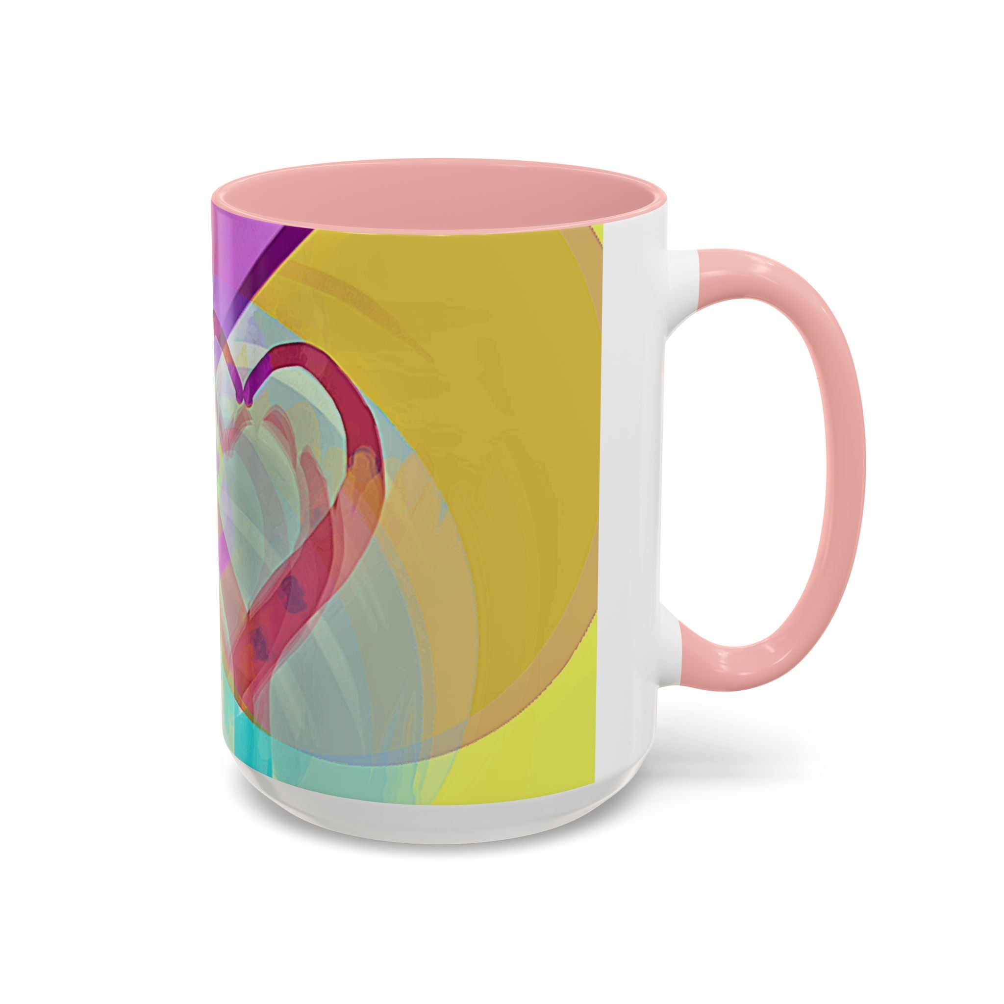 Colorful Heart Coffee Mug – Vibrant Abstract Love Accent Mug (11/15oz)