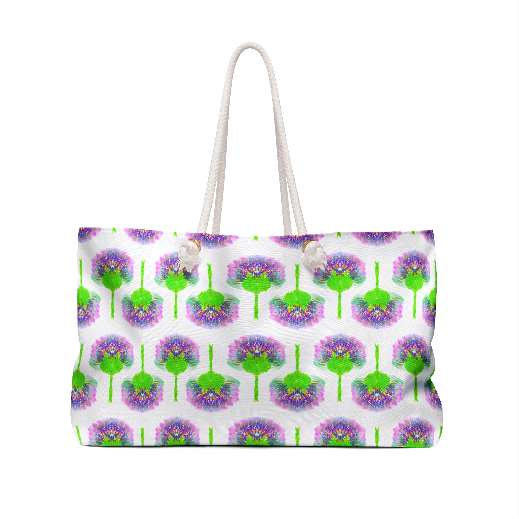 Floral Fuchsia Tree Weekender Bag — Watercolor Blossom Travel Tote
