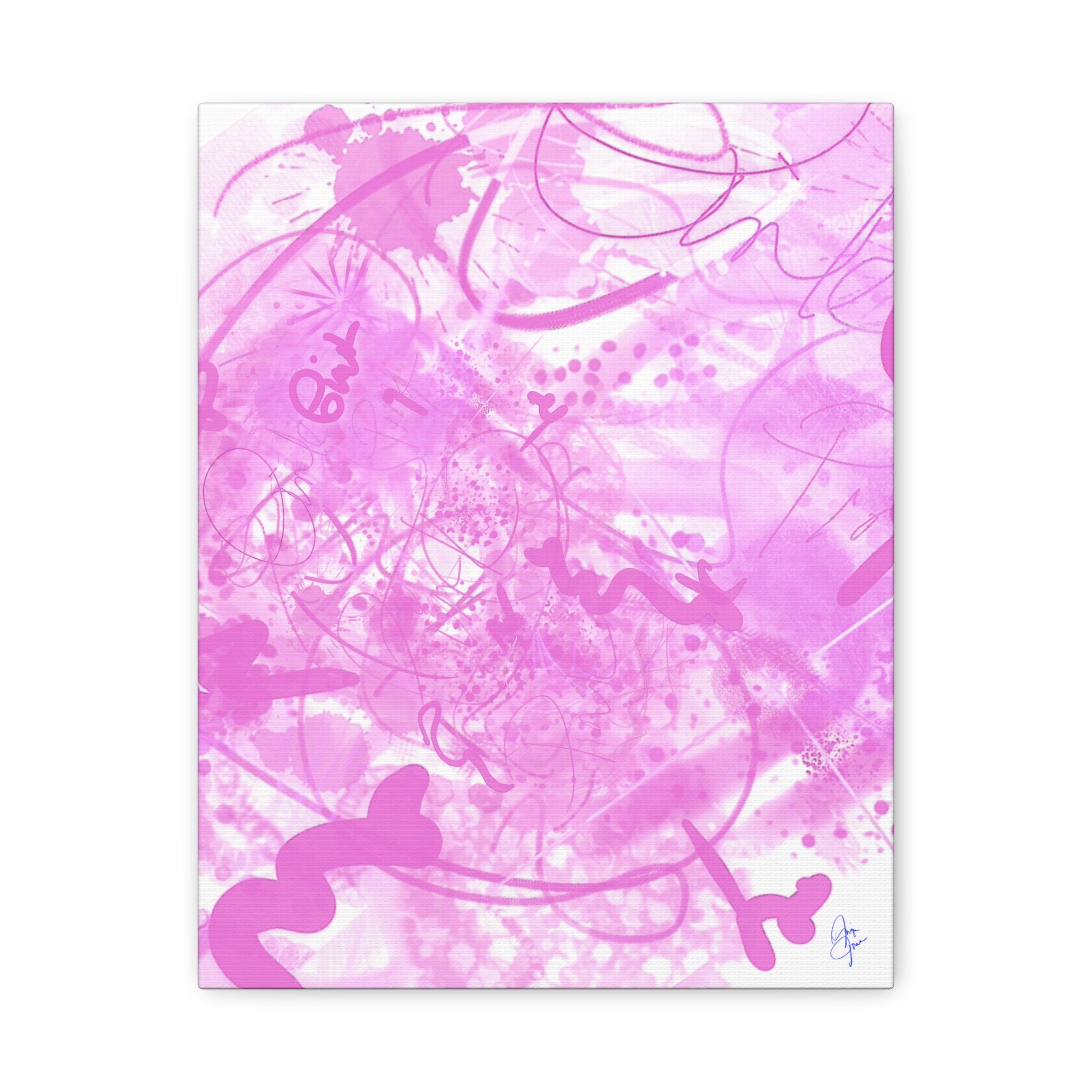 Pink Abstract Graffiti Matte Canvas