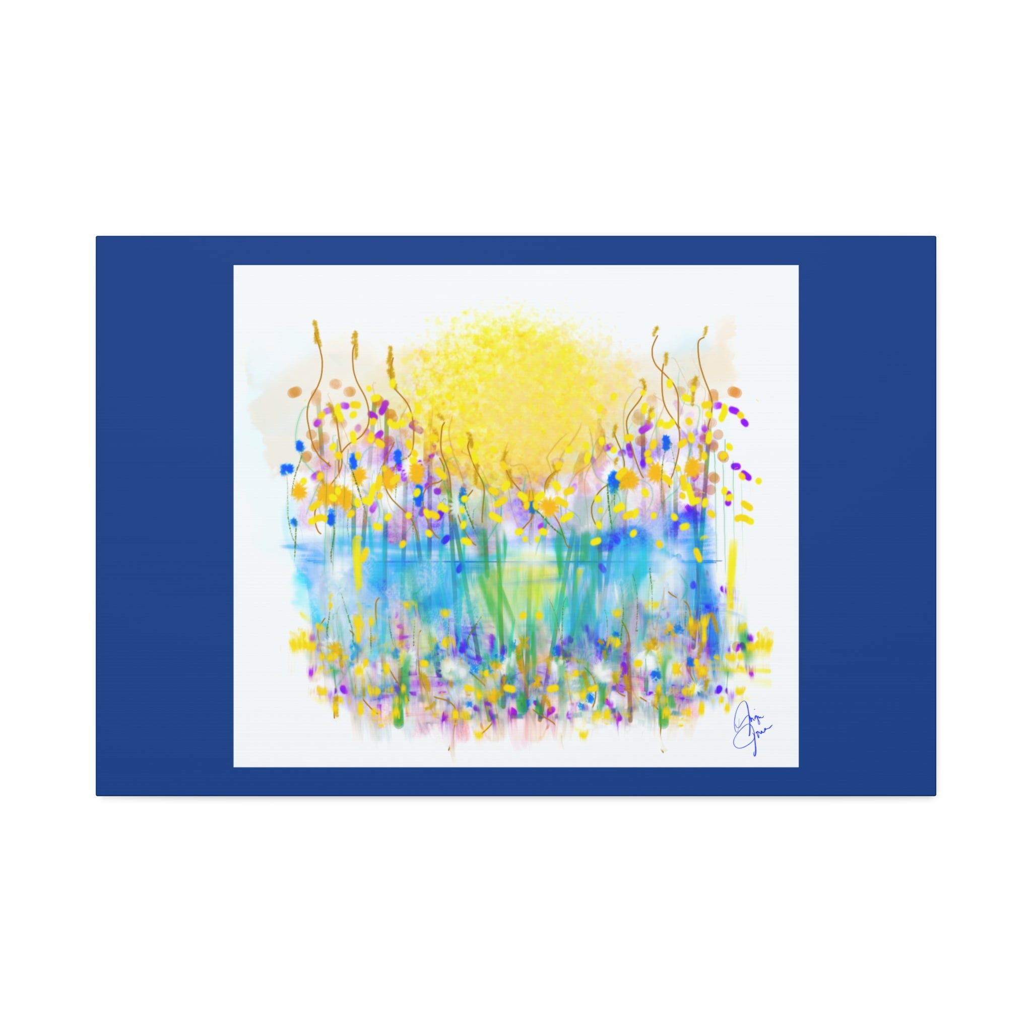 Sunburst Meadow Canvas Print — Vibrant Floral Wall Art