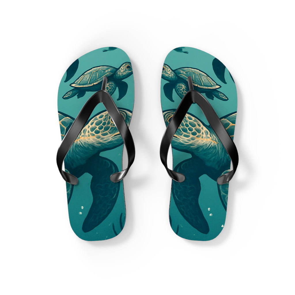 Turtle Print Flip Flops for Beach Lovers