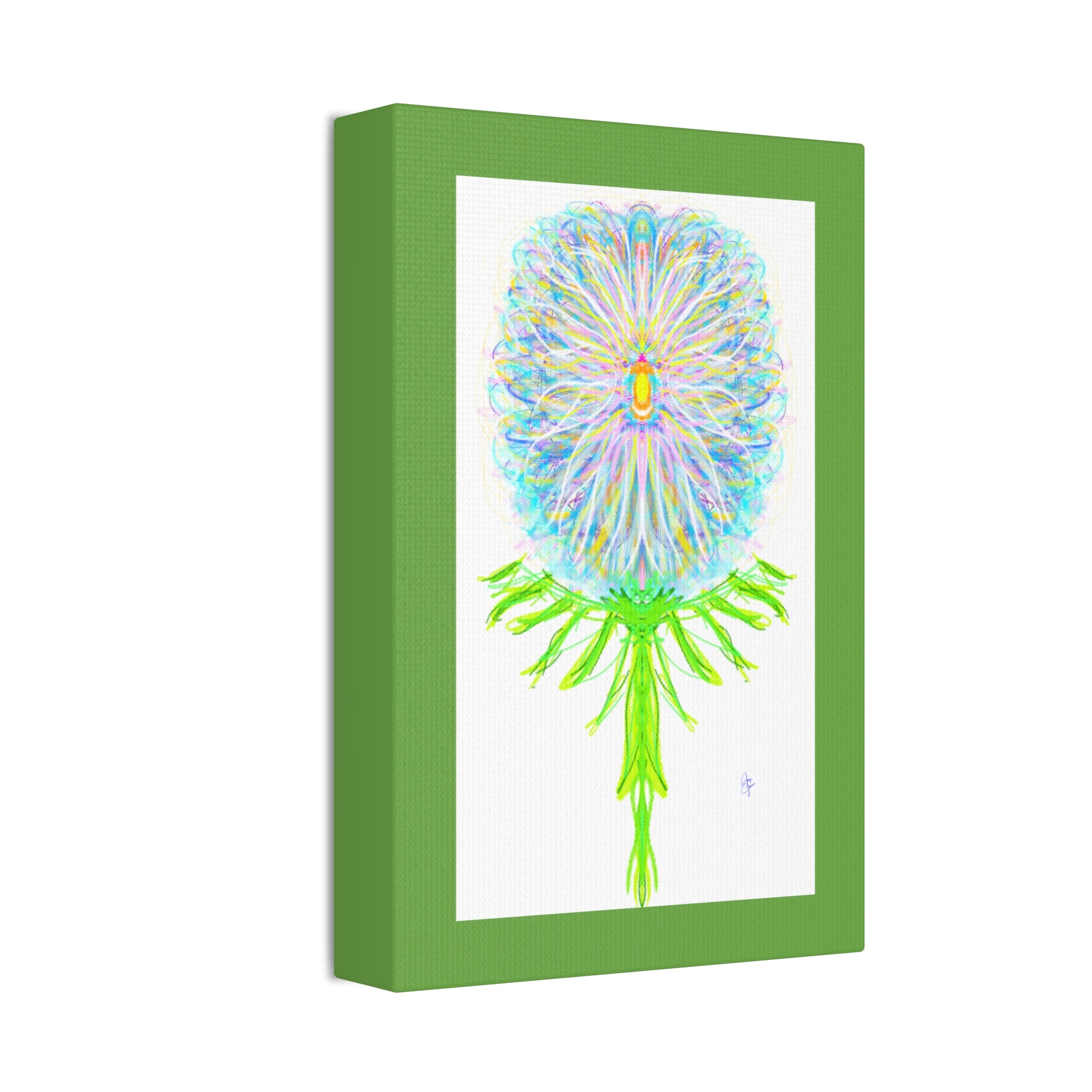 Pastel Floral Canvas Print — Abstract Dandelion Wall Art (Stretched 1.5")