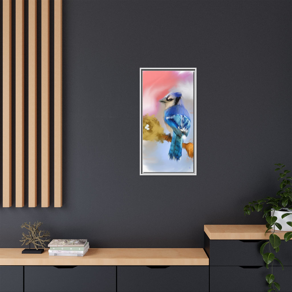 Blue Jay Art Print — Framed Matte Canvas Wall Art