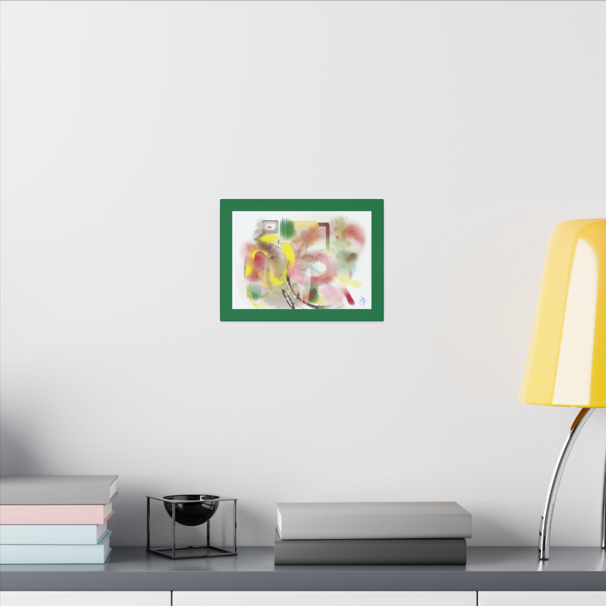 Abstract Color Burst Matte Canvas Wall Art — Green-Edged Stretched Print