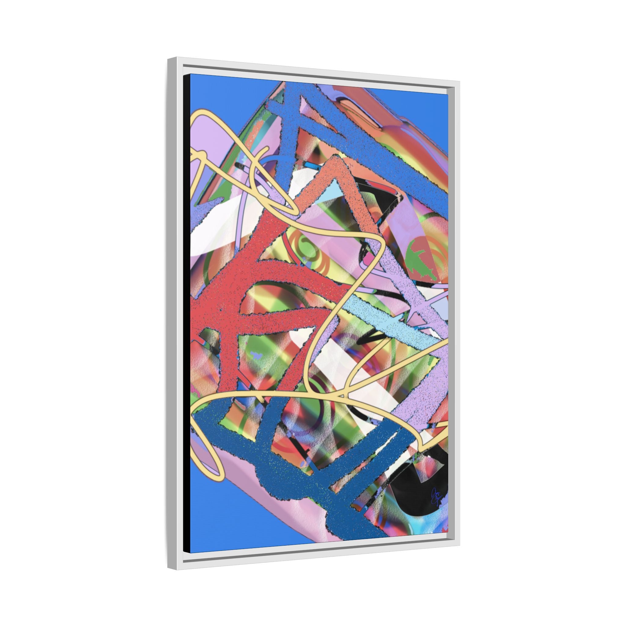 Abstract Multi‑Color Framed Canvas Art – Vibrant Modern Wall Decor