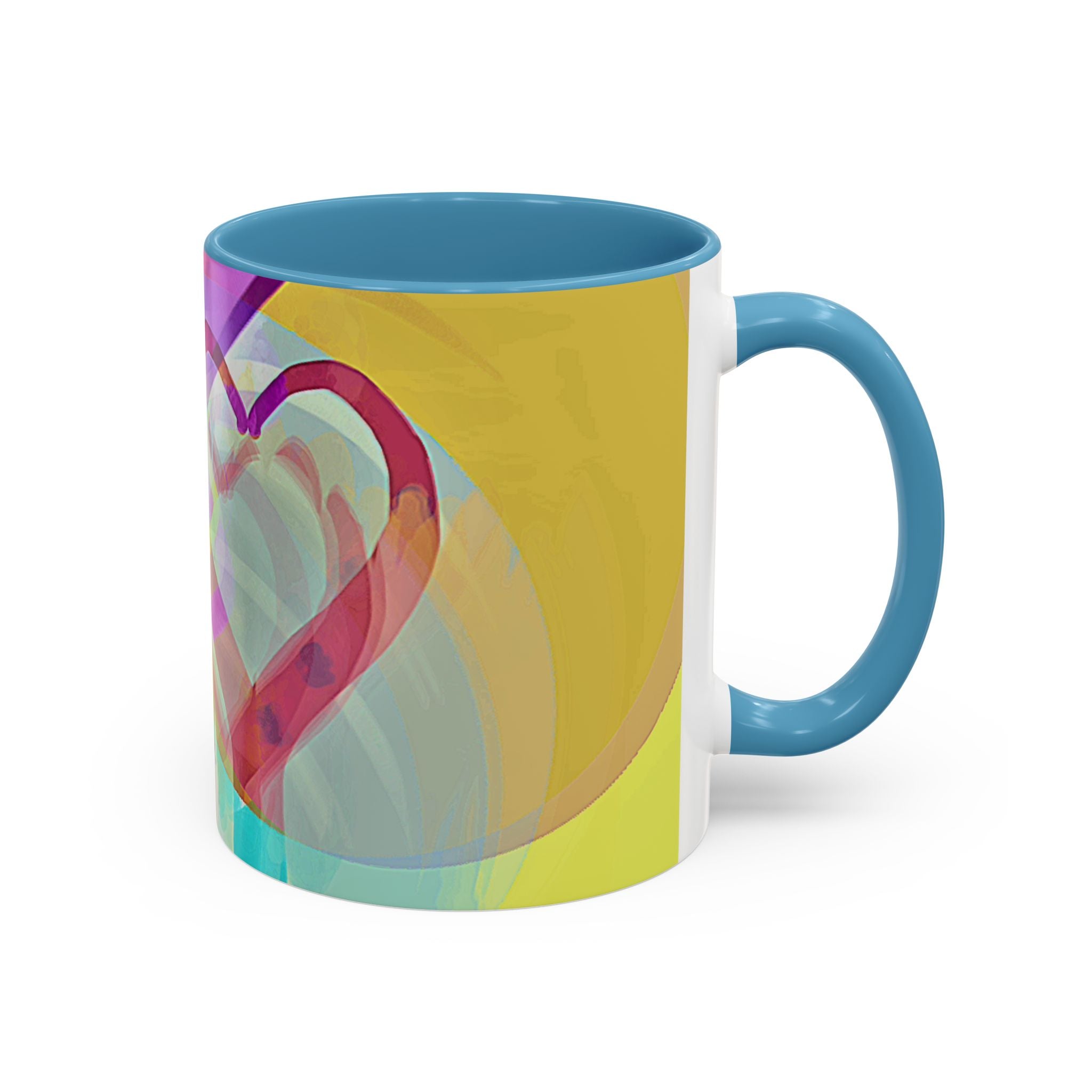 Colorful Heart Coffee Mug – Vibrant Abstract Love Accent Mug (11/15oz)