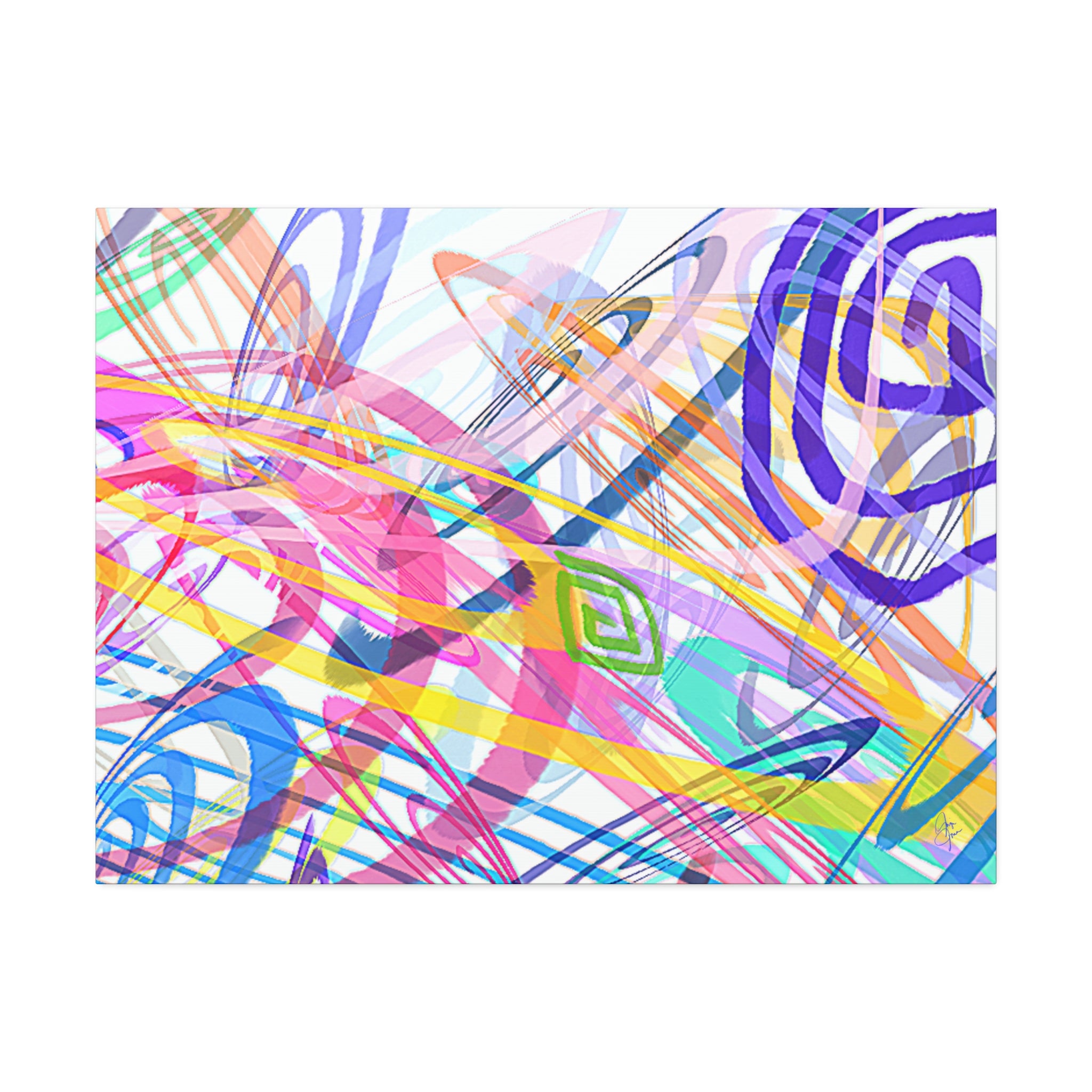 Abstract Rainbow Scribble Canvas – Colorful Modern Wall Art (1.5" Stretched)