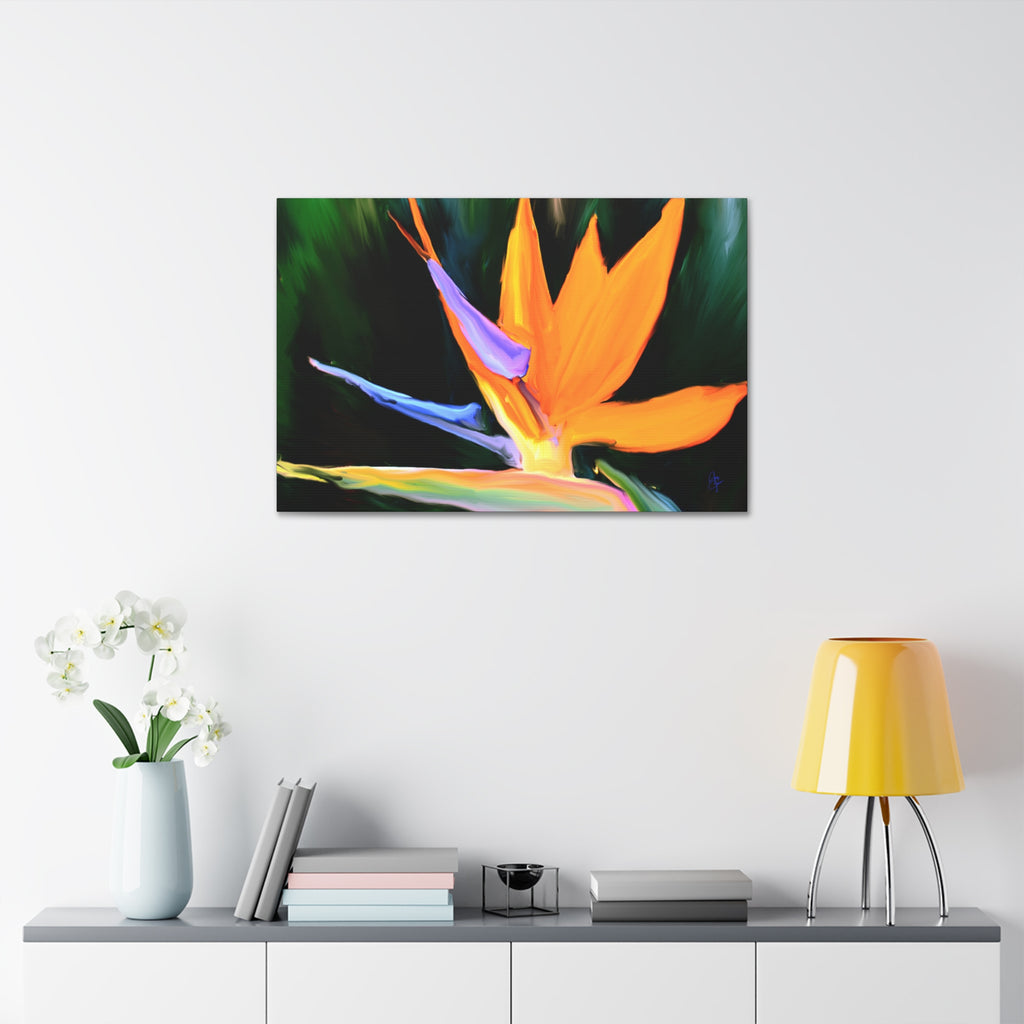 Bird of Paradise Floral Canvas Print — Vibrant Tropical Wall Art